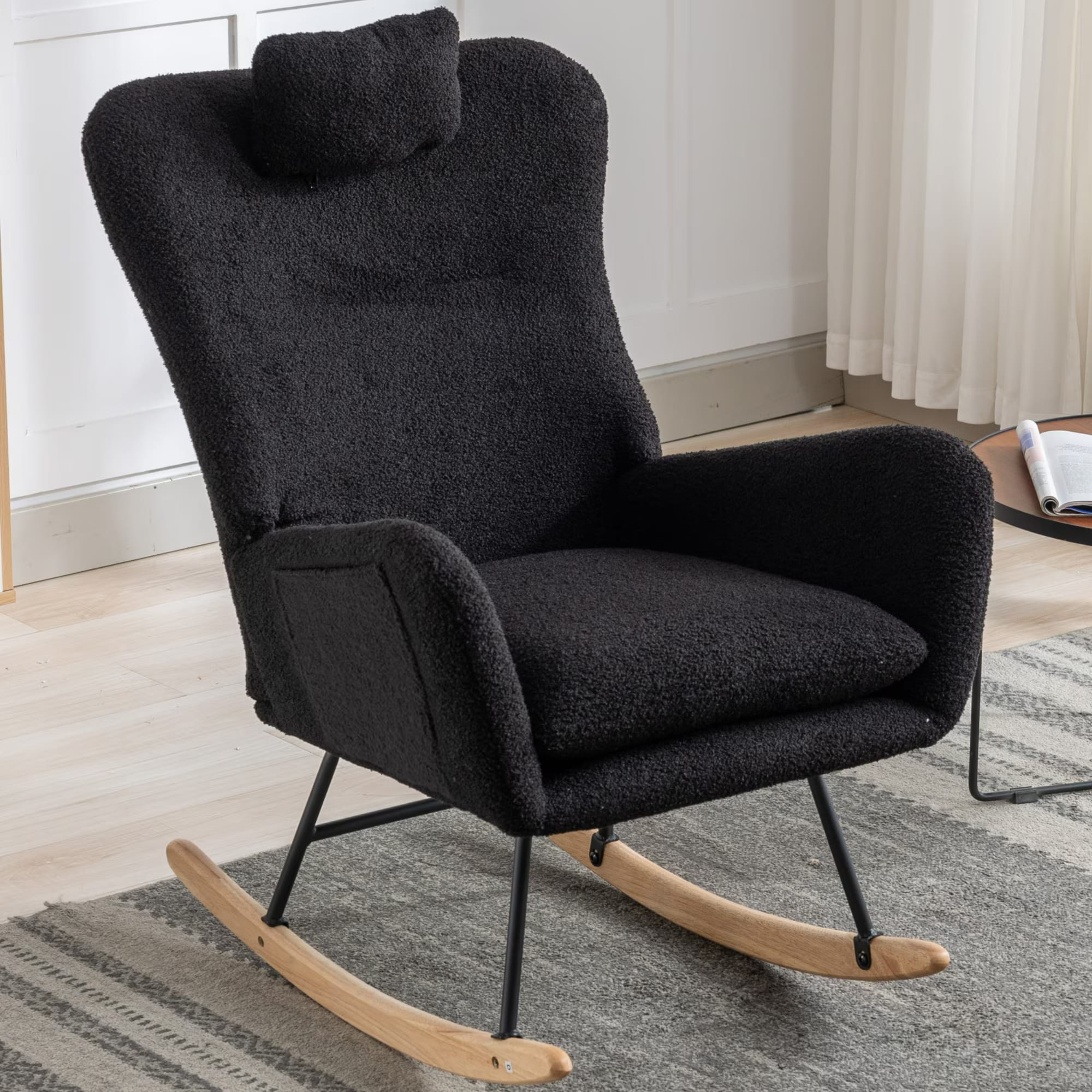 Poly furniture L-YZ-9 Modern black Rocking Chair