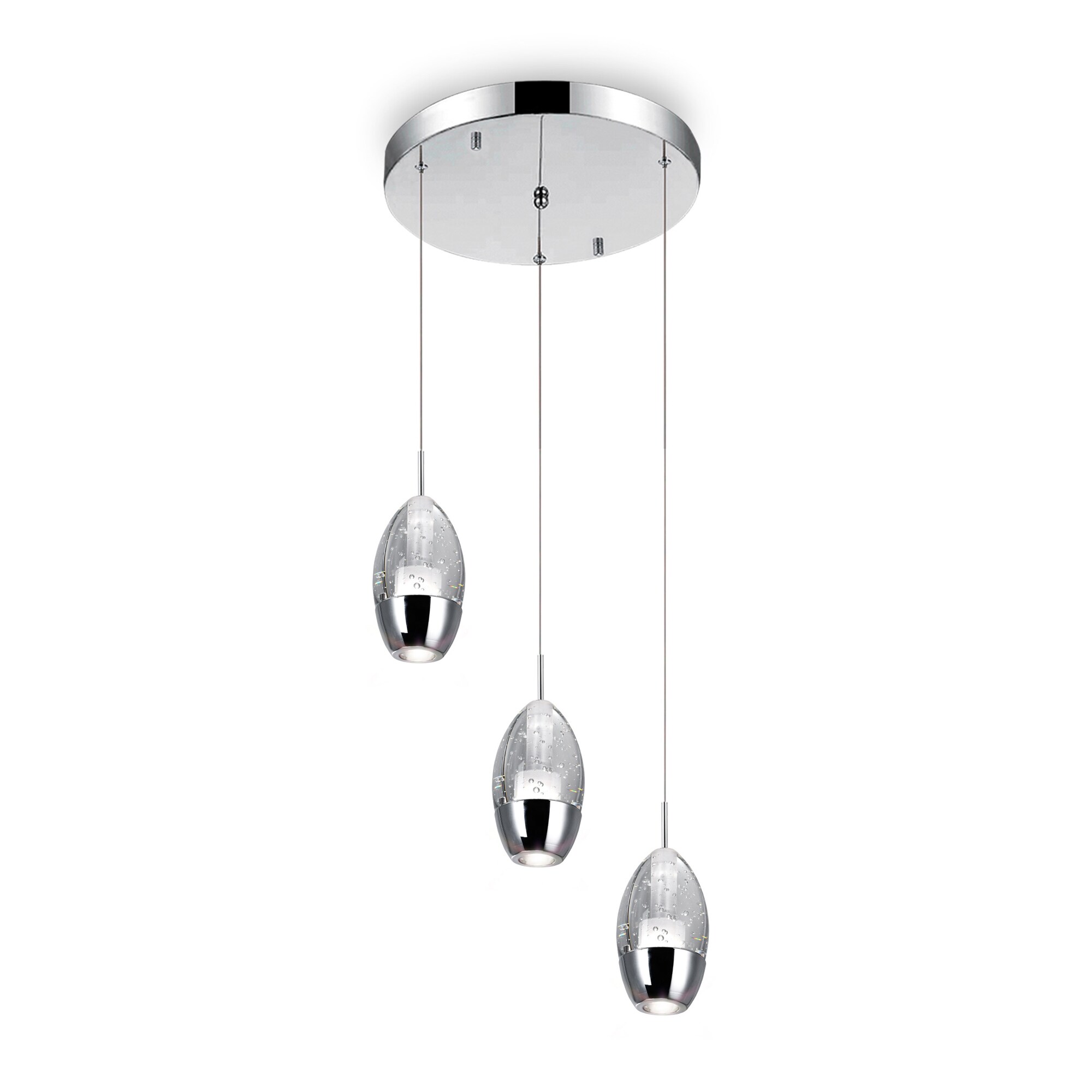 CWI Lighting 5077P10C-R Perrier 3 -Light Chrome Modern/contemporary Geometric Medium Hanging Pendant light