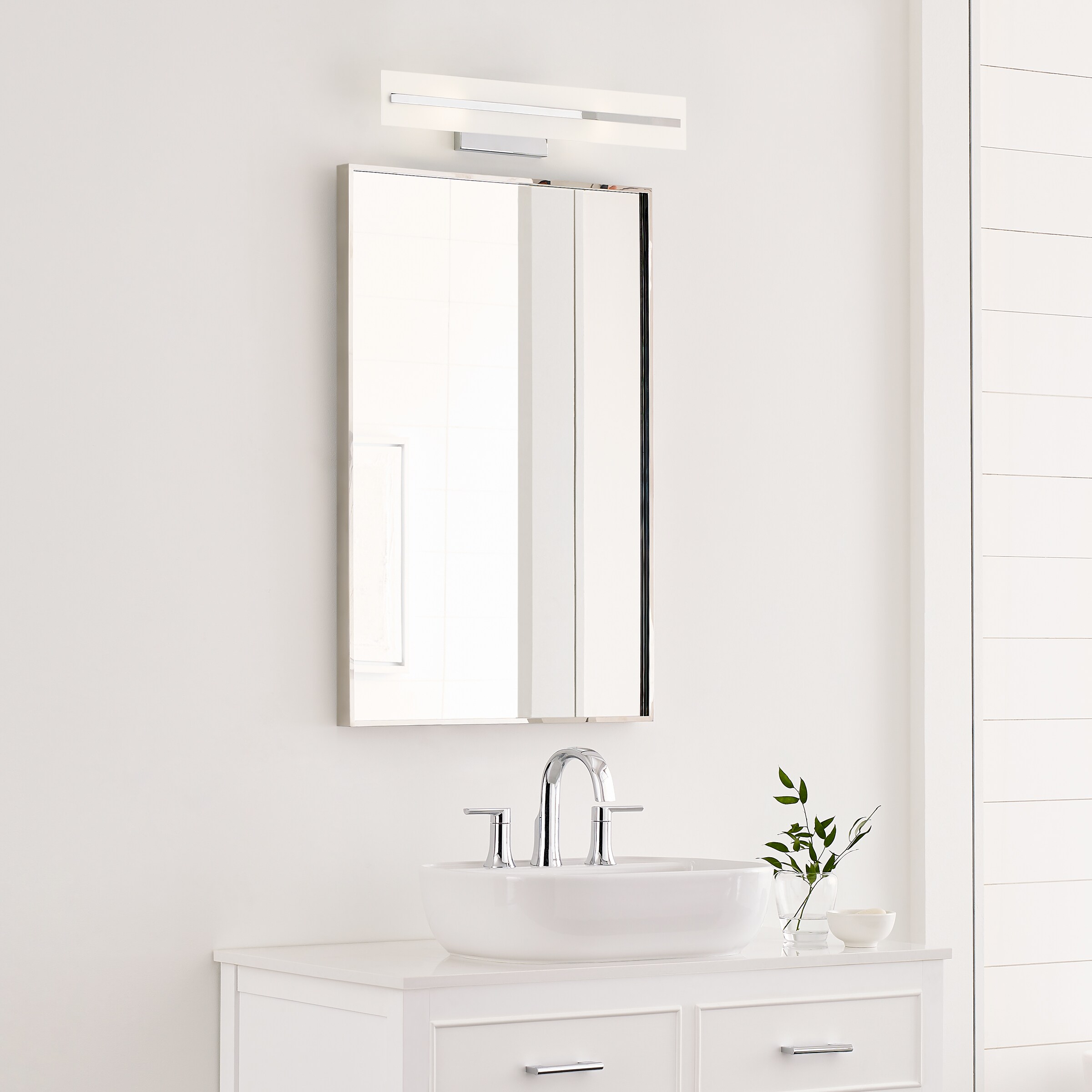 Dex Chrome 2-Light Outdoor Vanity with Satin Etched Glass