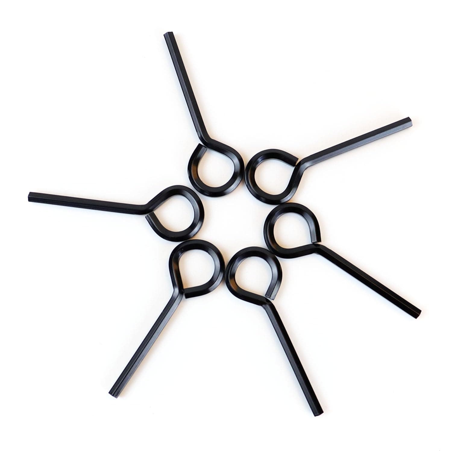 Etokfoks  5 32 Inch Standard Handle Full Loop End Hex Key Set for Push Bar Door Panic Exit Devices 6 Pack Black