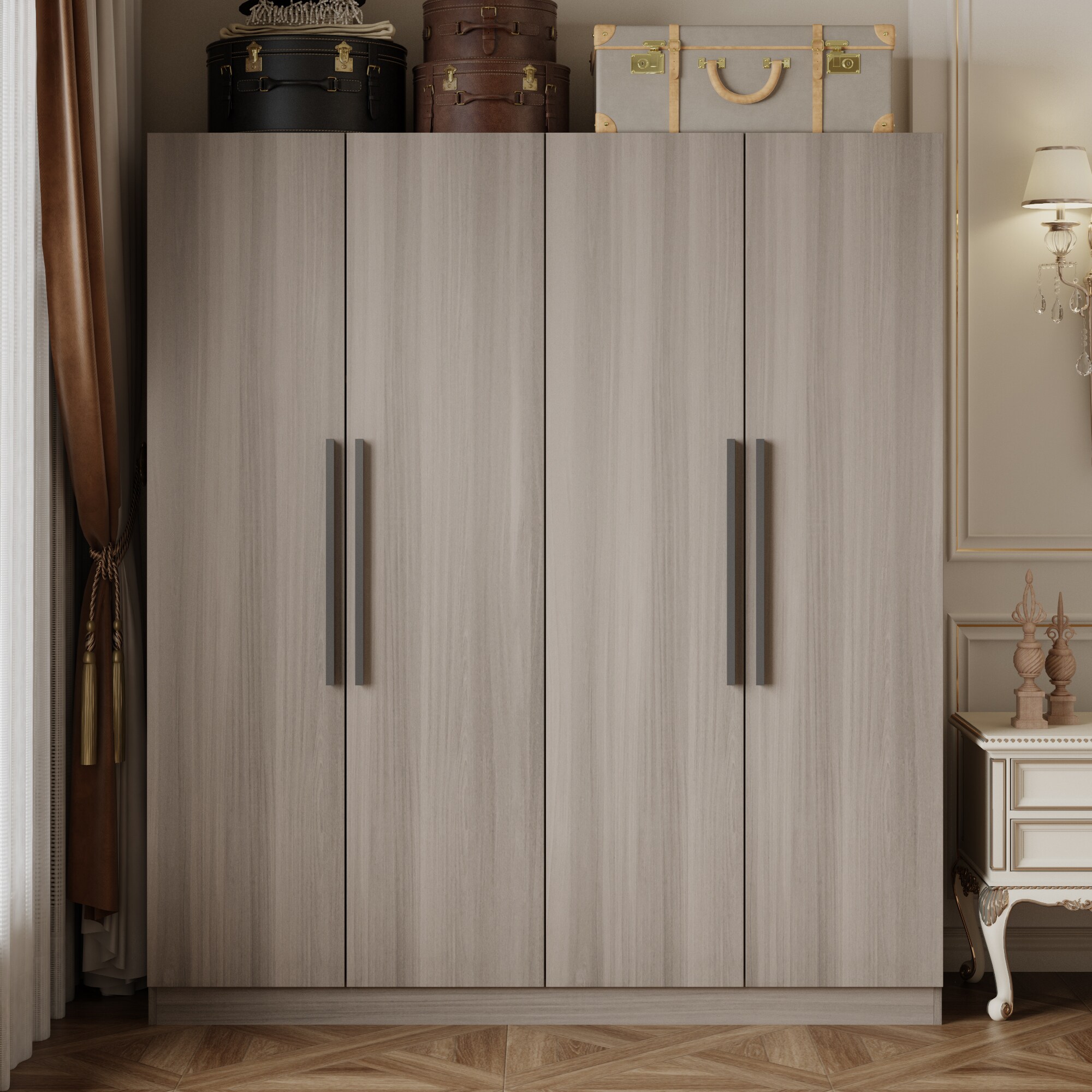 FUFU&GAGA Gray Armoire