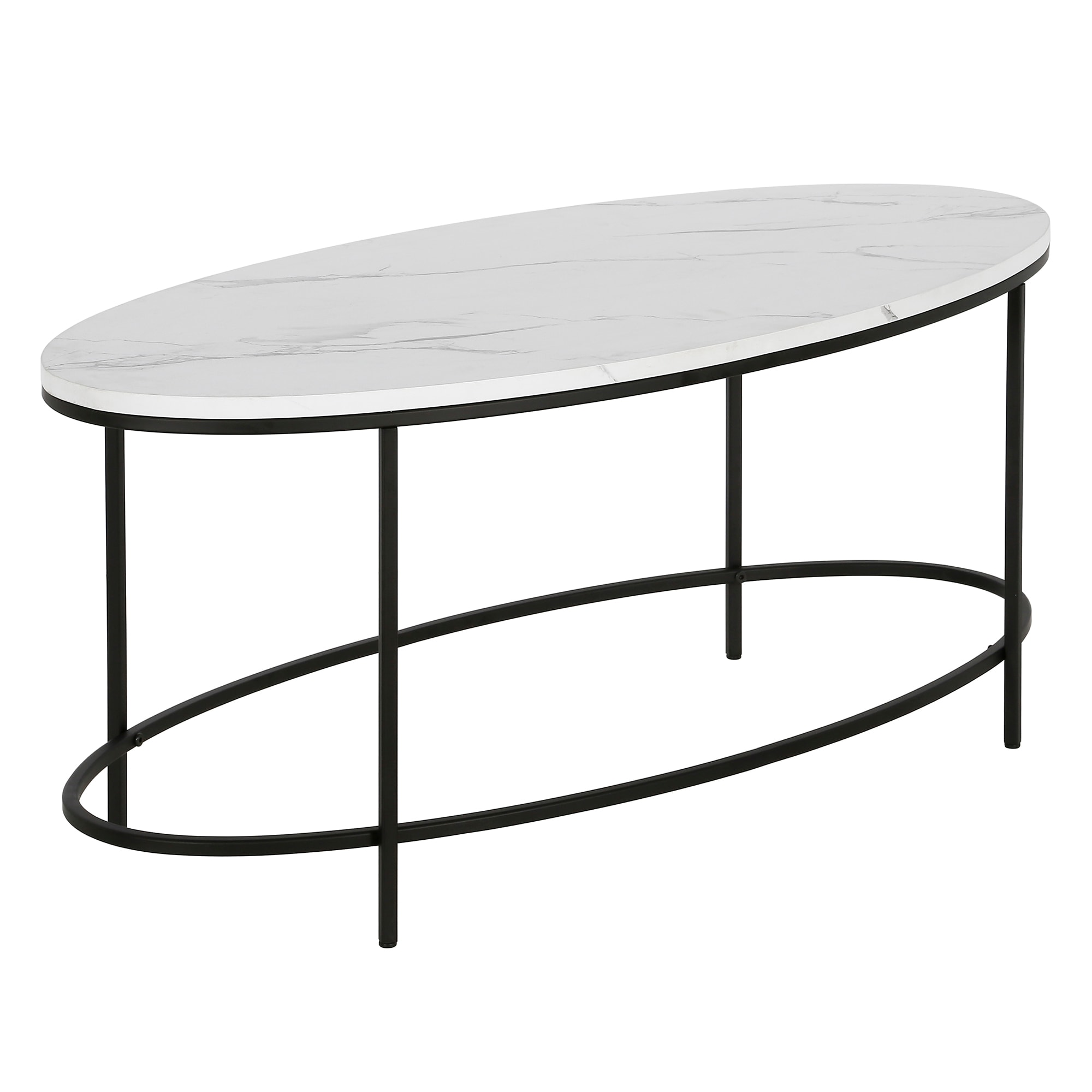 Hailey Home CT1104 Francesca Blackened Bronze/Faux Marble Faux marble Glam Coffee Table