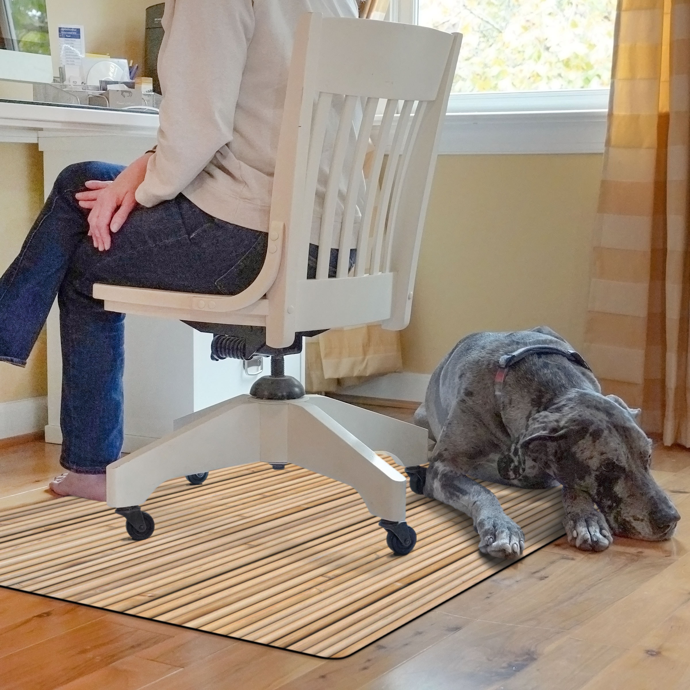 Bungalow Flooring Bamboo Desk Chair Mat - Camel - 3' x 4