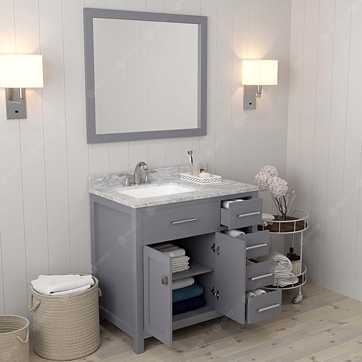 Virtu USA MS-2136R-WMSQ-GR-002 Bath-Vanity-Combo - View #4