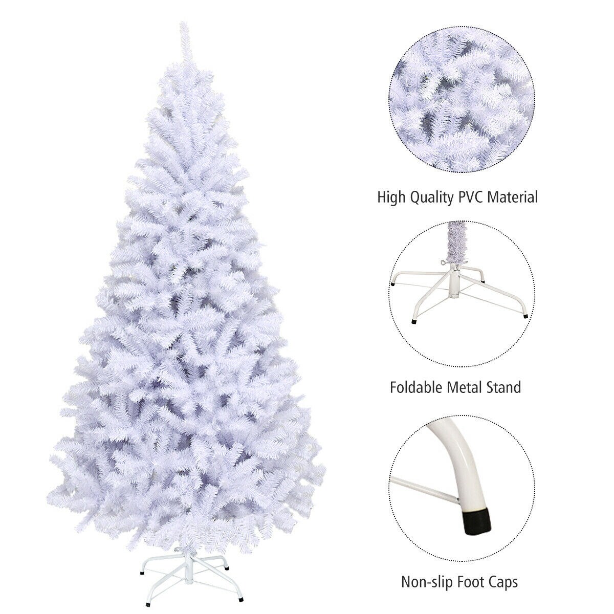 WELLFOR 9-ft White Artificial Christmas Tree in the Artificial ...