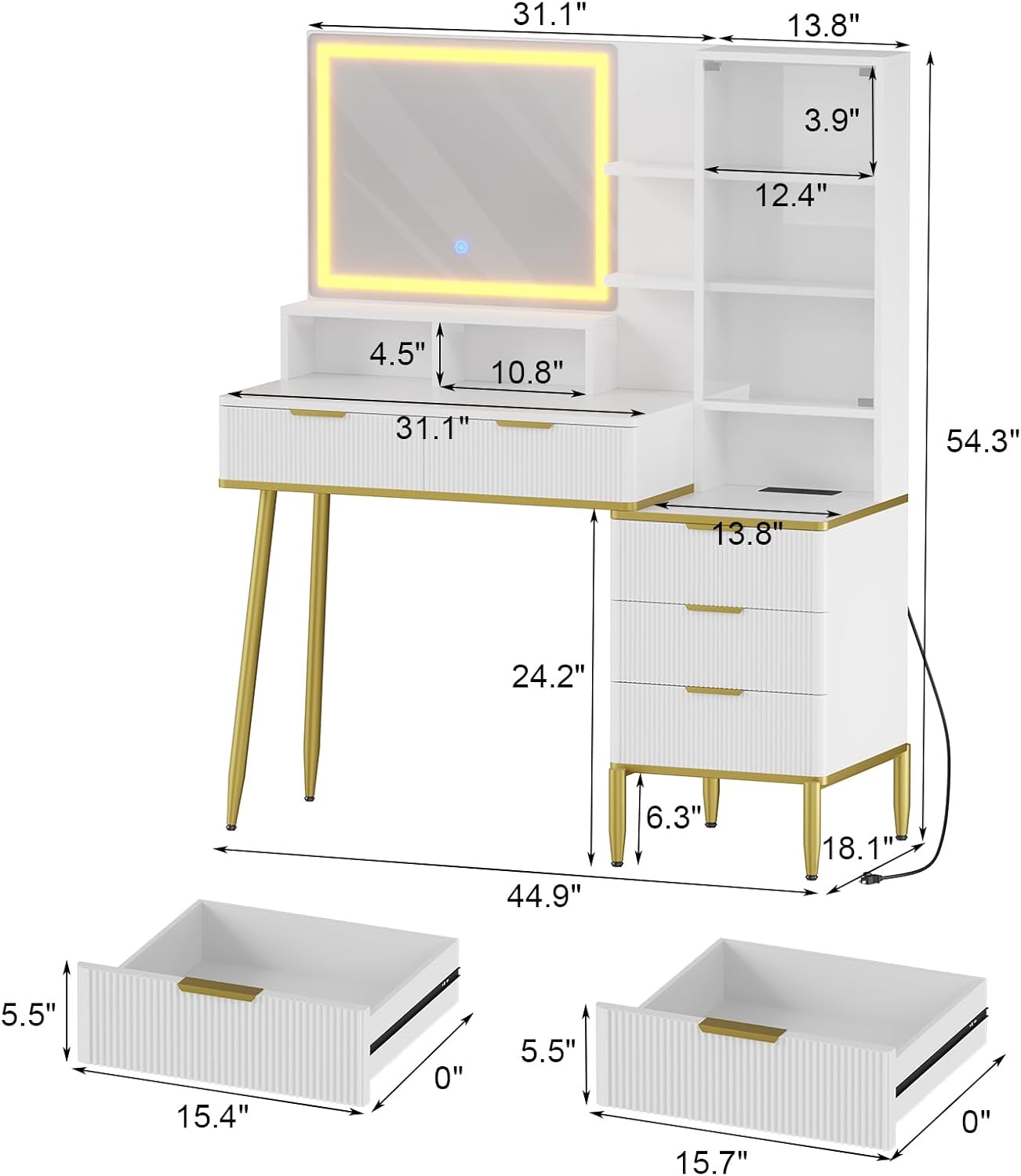 Qeetex LSNL017 Bedroom-Vanities - View #2