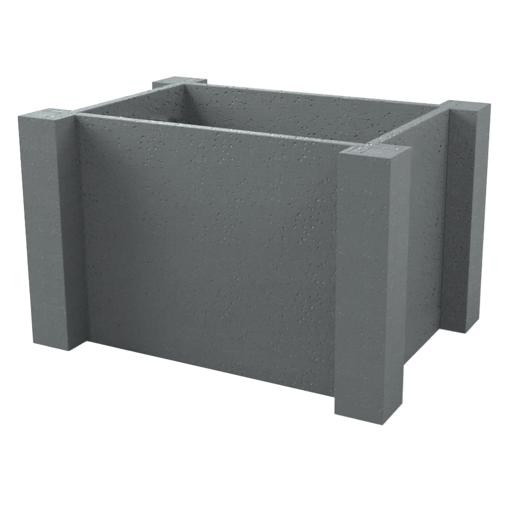 Vioscapes V-PL161010STN Rectangle 16-in W Large Gray Recycled plastic Indoor/Outdoor Planter with Drainage Holes