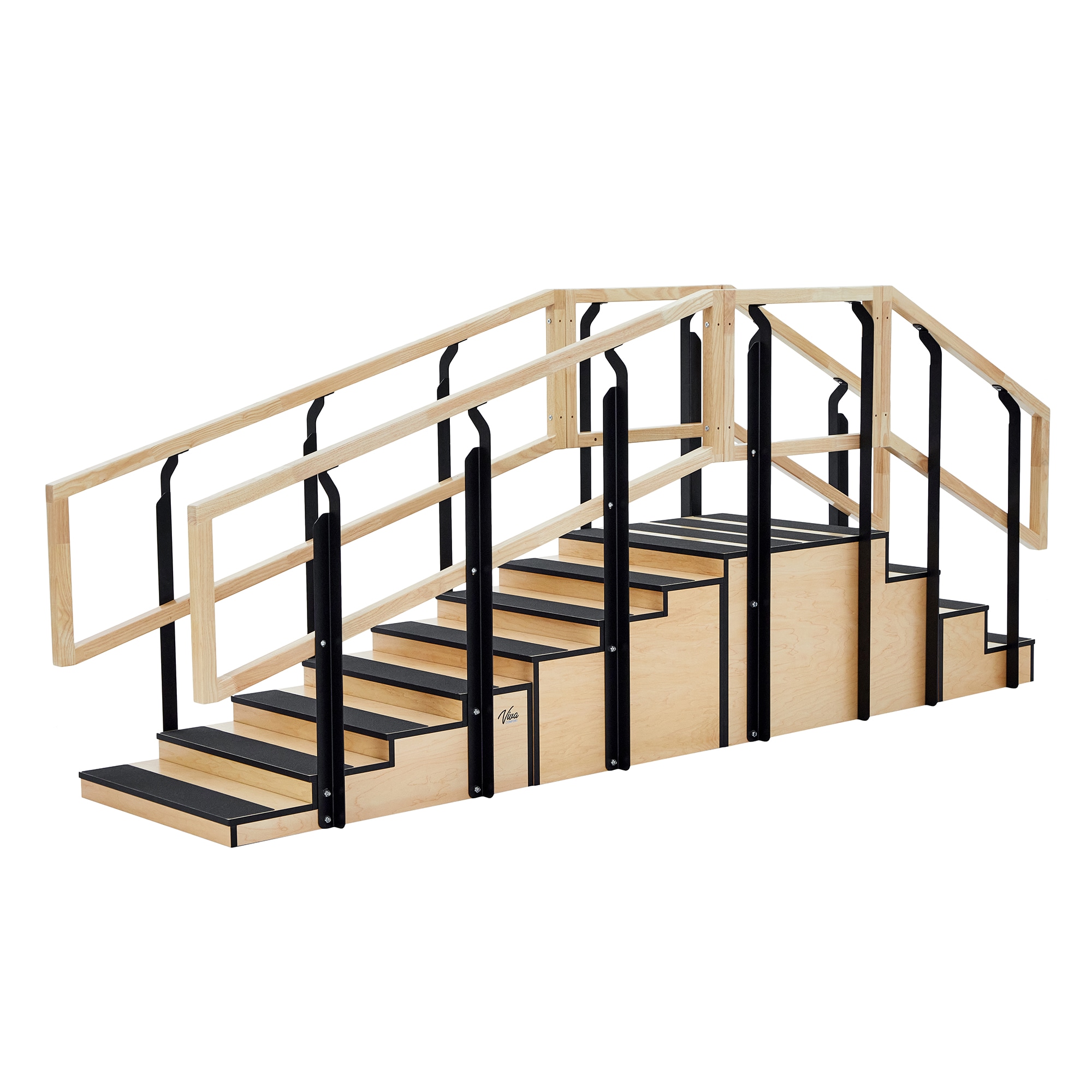 Viva Comfort 30-in Convertible Rehab Physical Therapy Steps 500-lb Capacity Oak Wood Non-slip Staircase with Safety Handles
