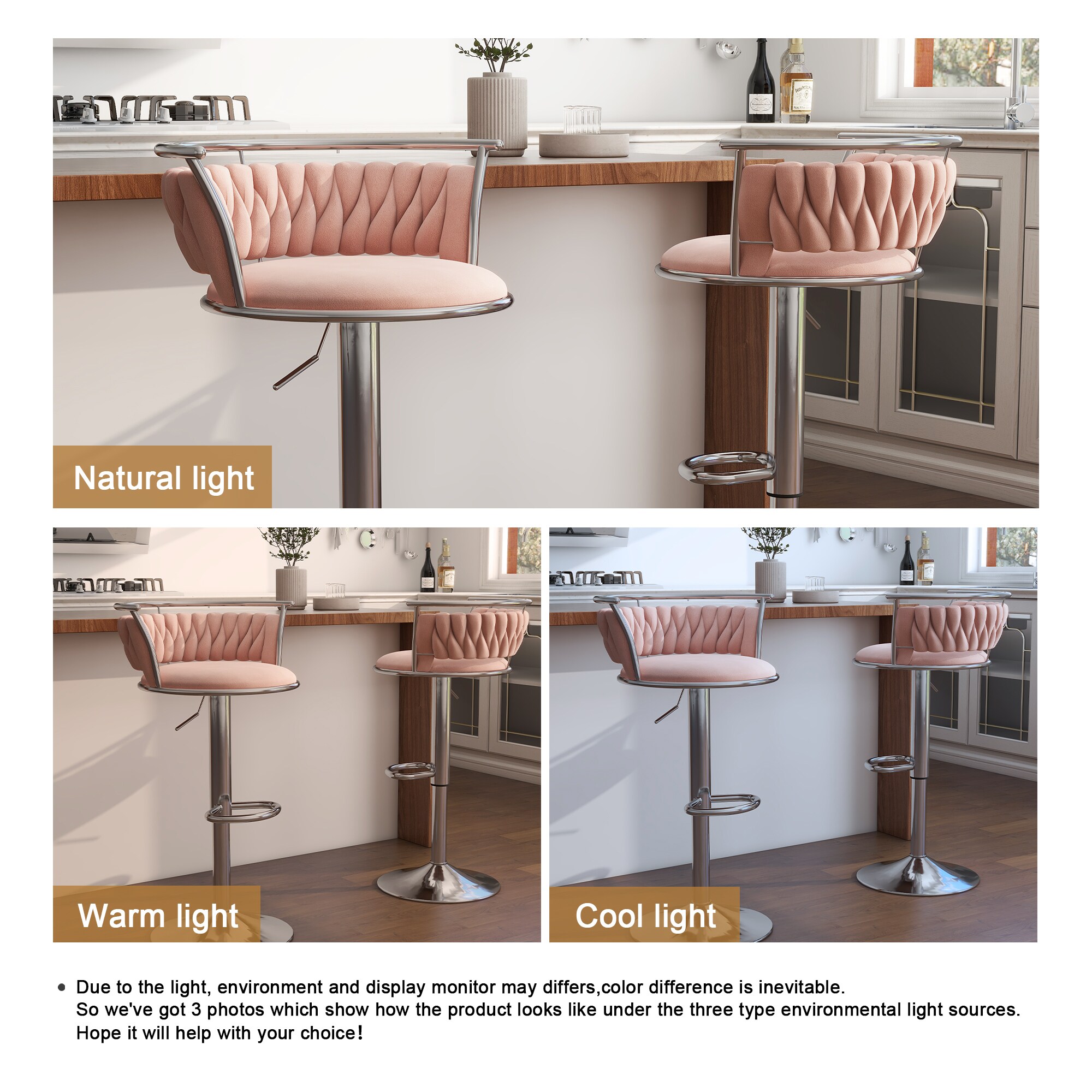 Dreamsidea LS-BA-SIL-2-PINK-6 stools - View #7