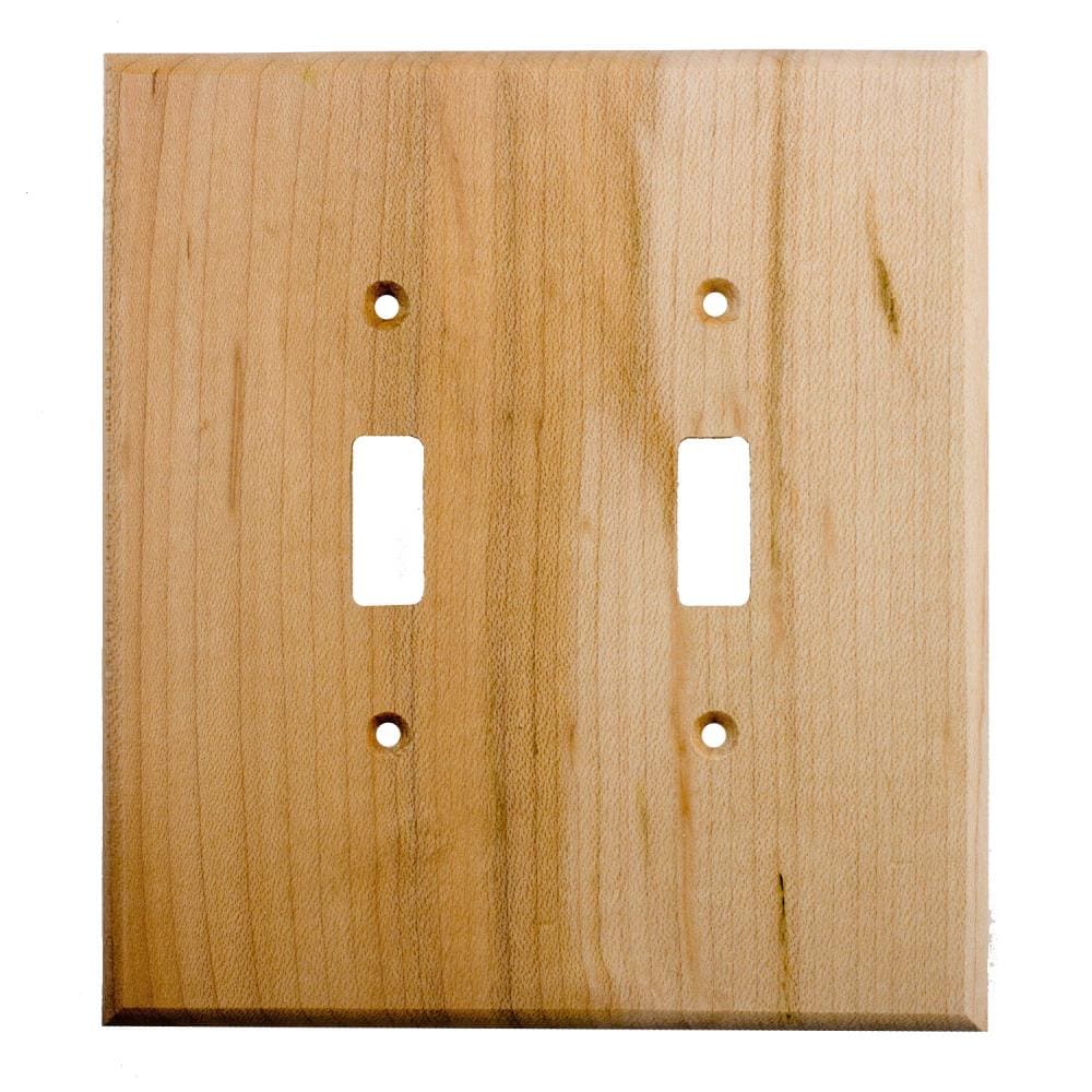 Cherry Wood Wall Plate - 2 Gang Combo - Light Switch, Duplex Outlet Cover