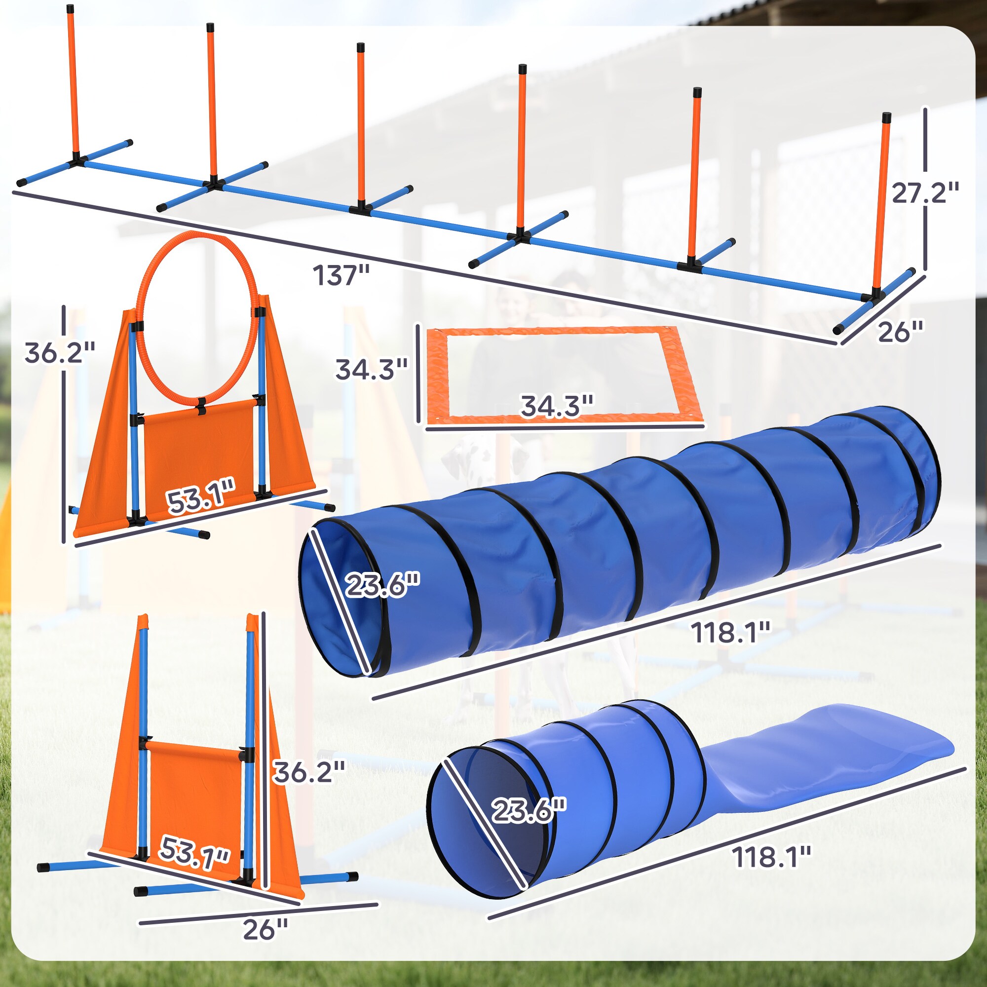 PawHut D07-053V00OG Dog-Park-Agility-Course-Kits - View #3
