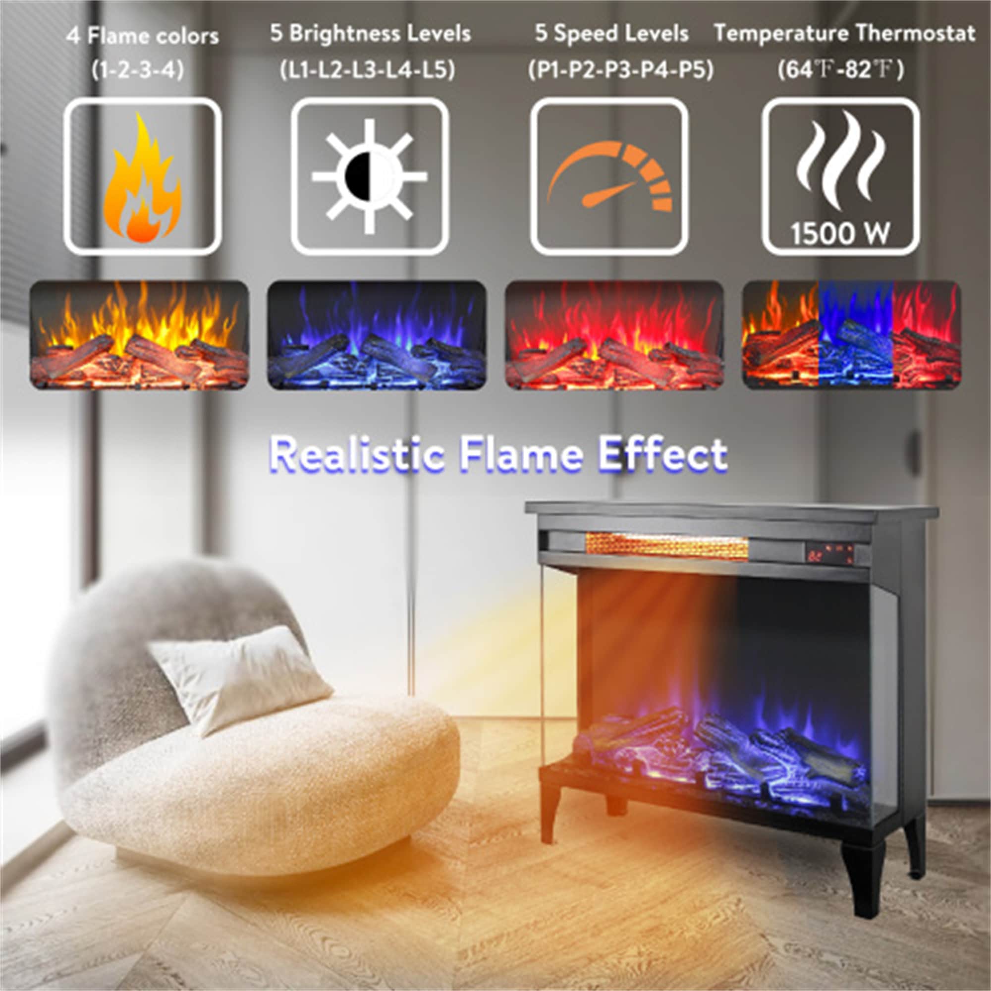 BABOOM BOM-P166908-OR Electric-Fireplaces - View #8