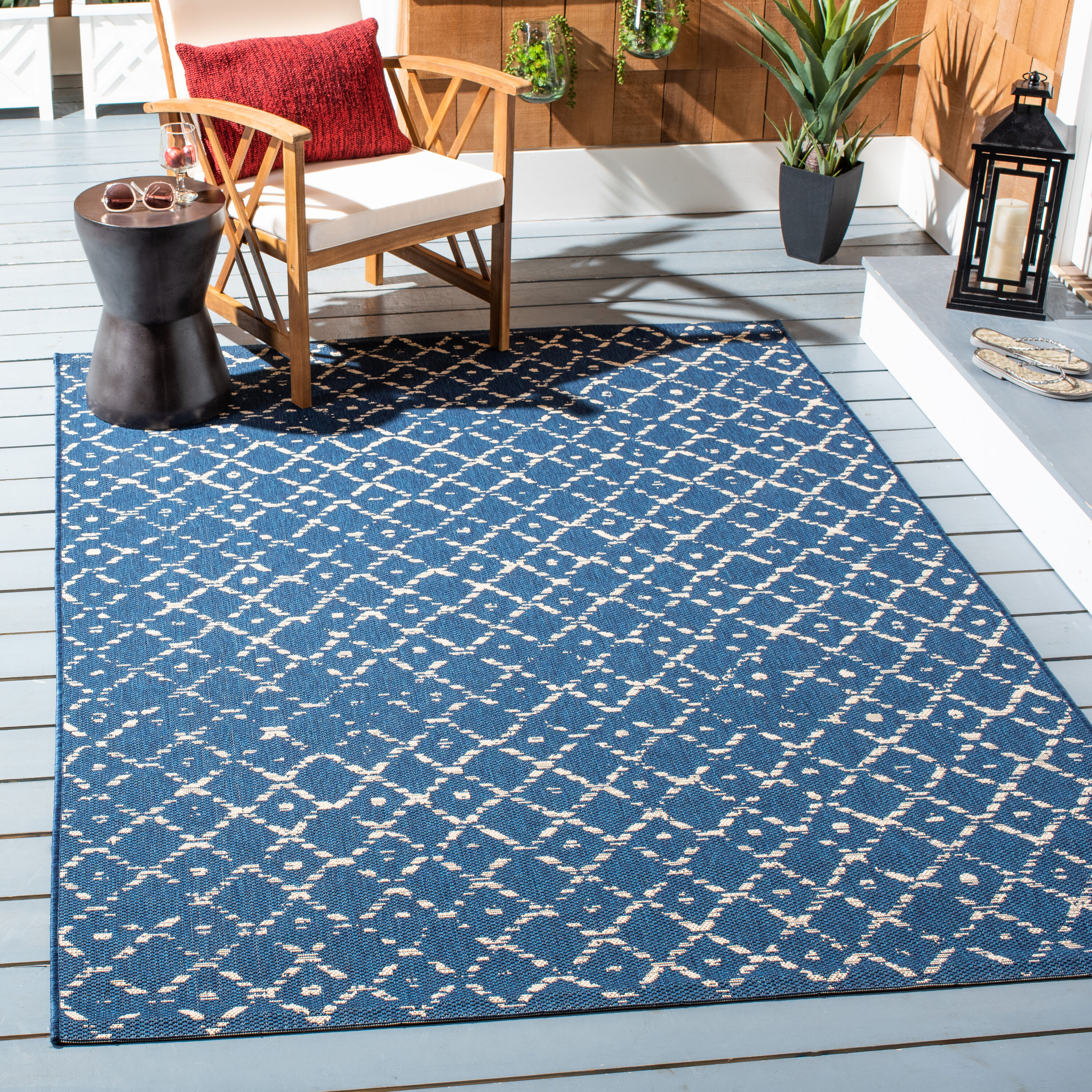 Safavieh Courtyard Cy6391-25821 Navy Ivory 6 x 8 Rectangular Area rug