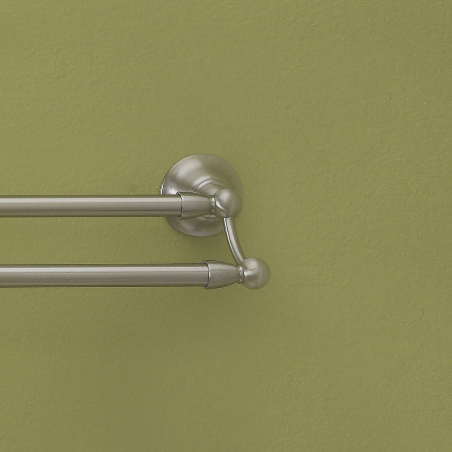 Moen Sage 24-in Brushed Nickel Wall Mount Double Towel Bar at