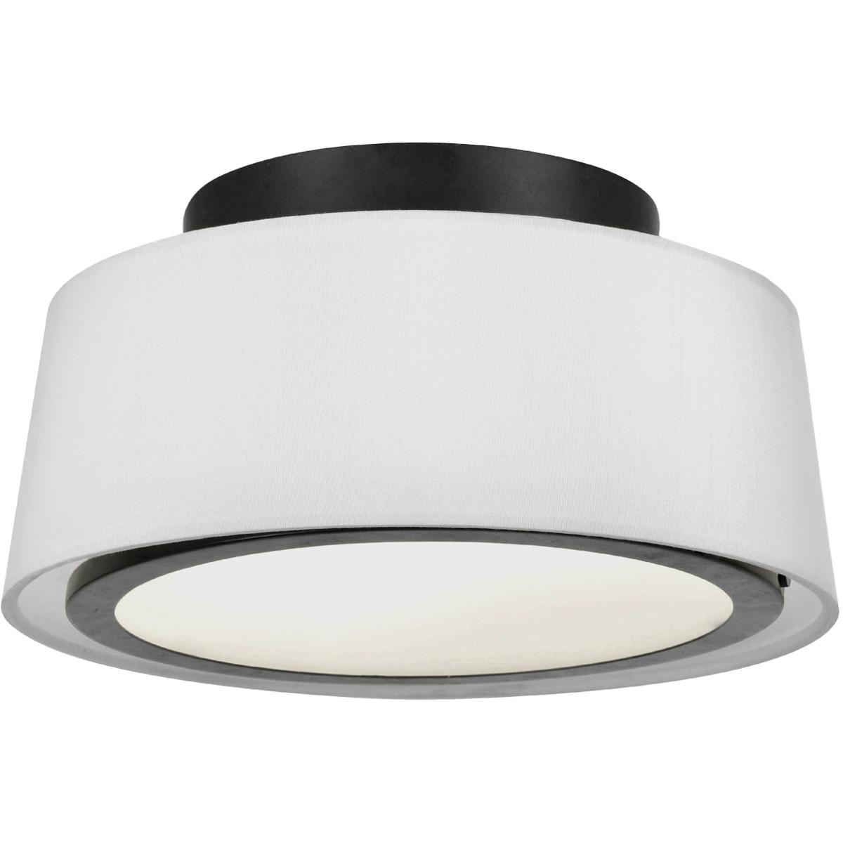 Decovio  ED0953302BK Stevens 2 Light 12 inch Black Semi Flush Ceiling Light
