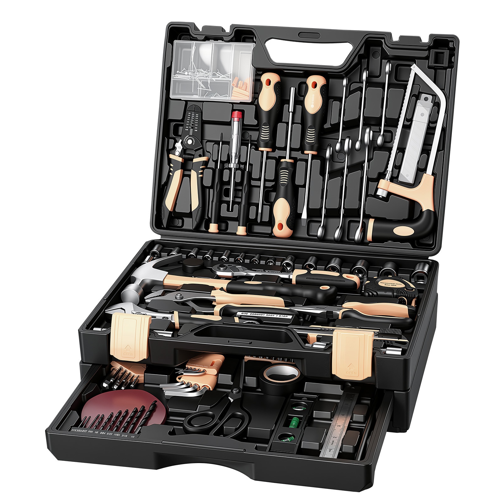 VEVOR Tool Kit 394-Piece General Household Tool Kit for Home Maintenance For Everyday House Repairs and DIY Projects with Portable Storage Case