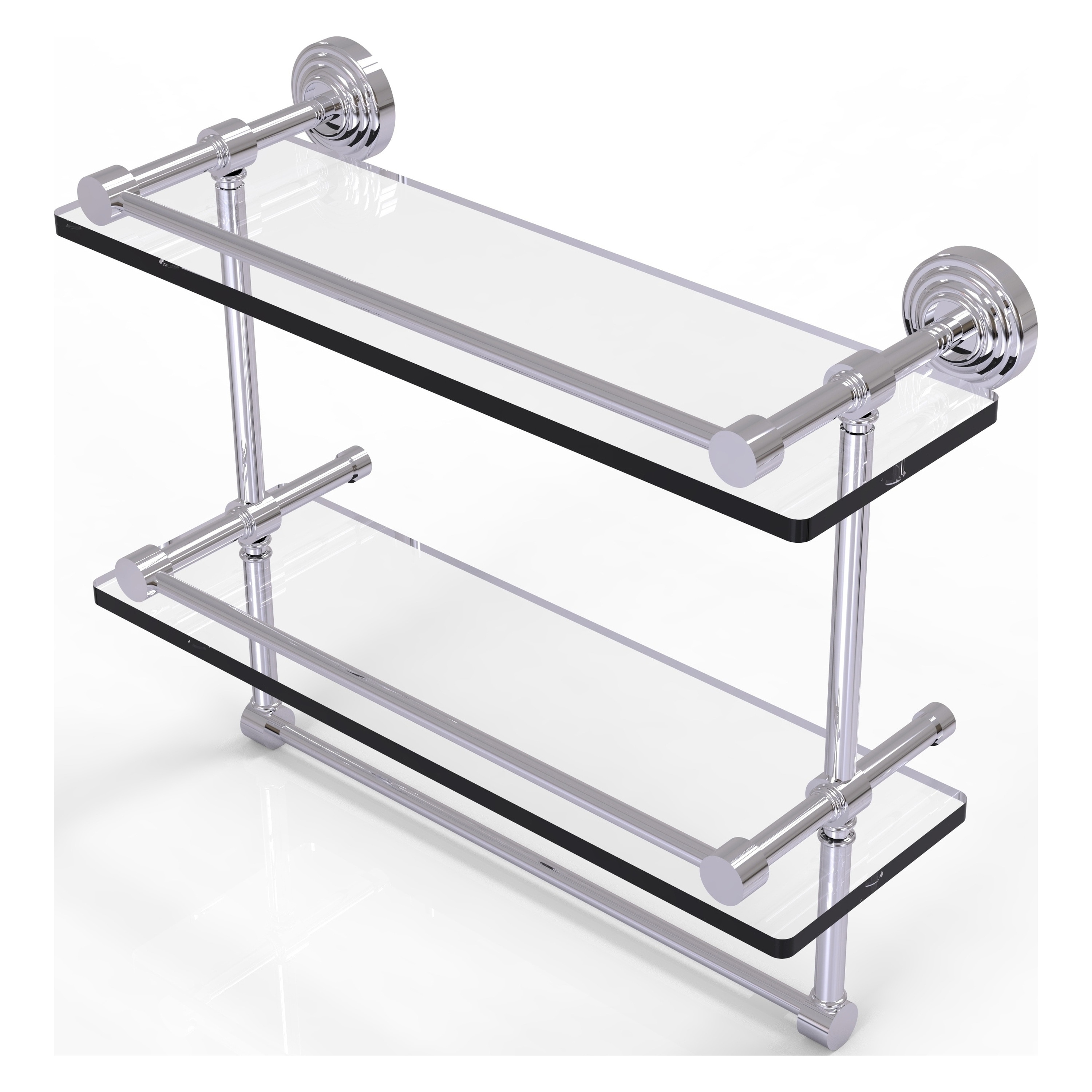 Allied Brass WP-2TB/16-GAL-PC Waverly Place Polished Chrome 2 -Tier Wall mount Bathroom Shelf ( 16-in x 12-in x 5-in )
