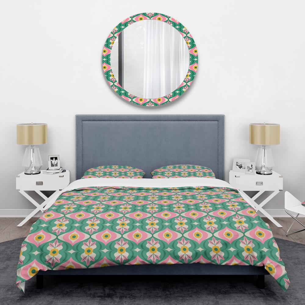 Designart BED24169-Q 3 -Piece Green Queen Duvet cover Set
