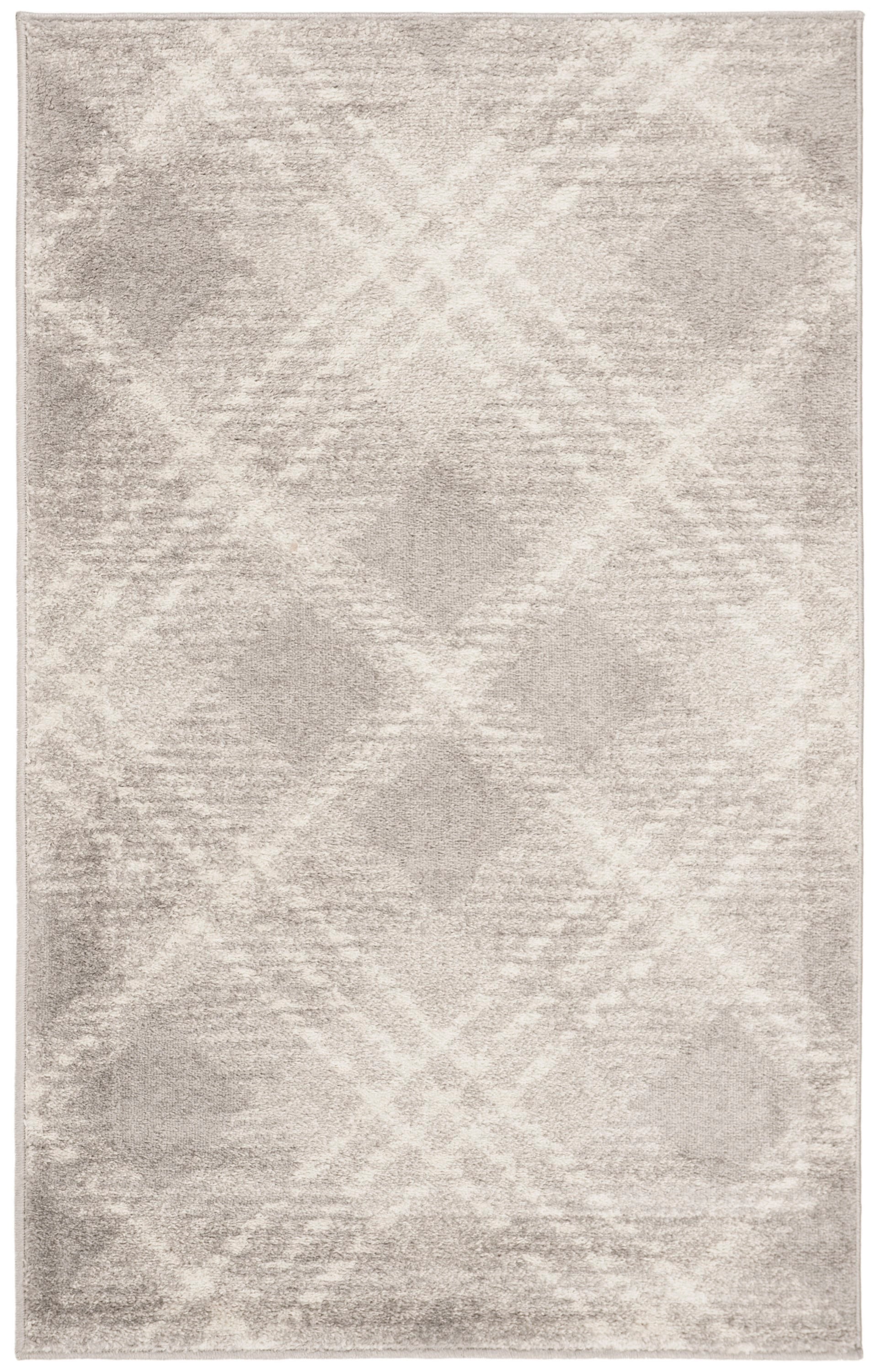 Gray Geometric Patterned 10' x 14' Synthetic Area Rug