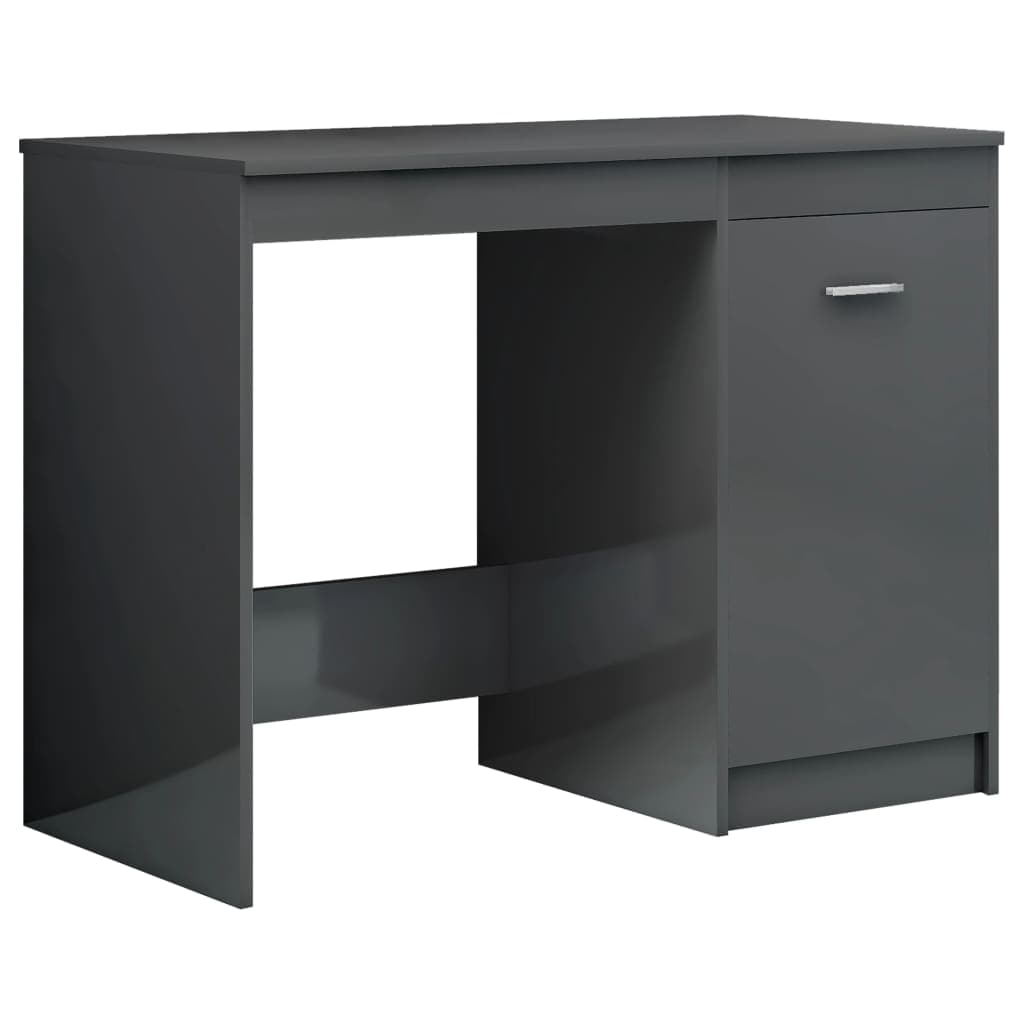 vidaXL  Desk High gloss grey Engineered wood 39.4x19.7x29.9 in