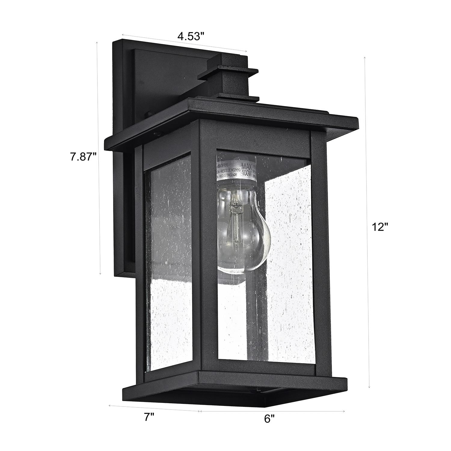 Flynama Wall Sconces 1-Light 12-in H Matte Black Dark Sky LED Outdoor ...