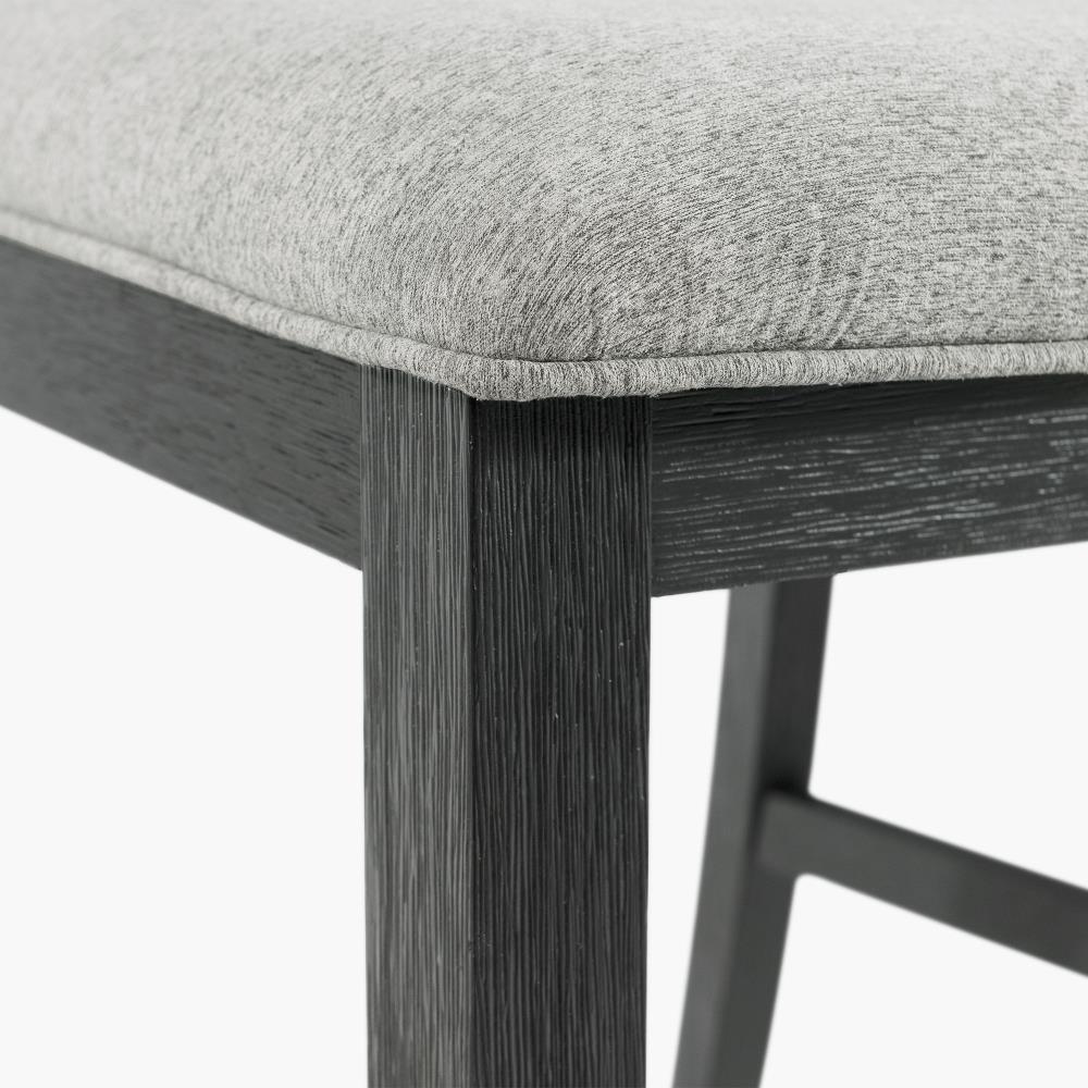 Gray and Black Drop Leaf Dining Table Set with Upholstered Chairs