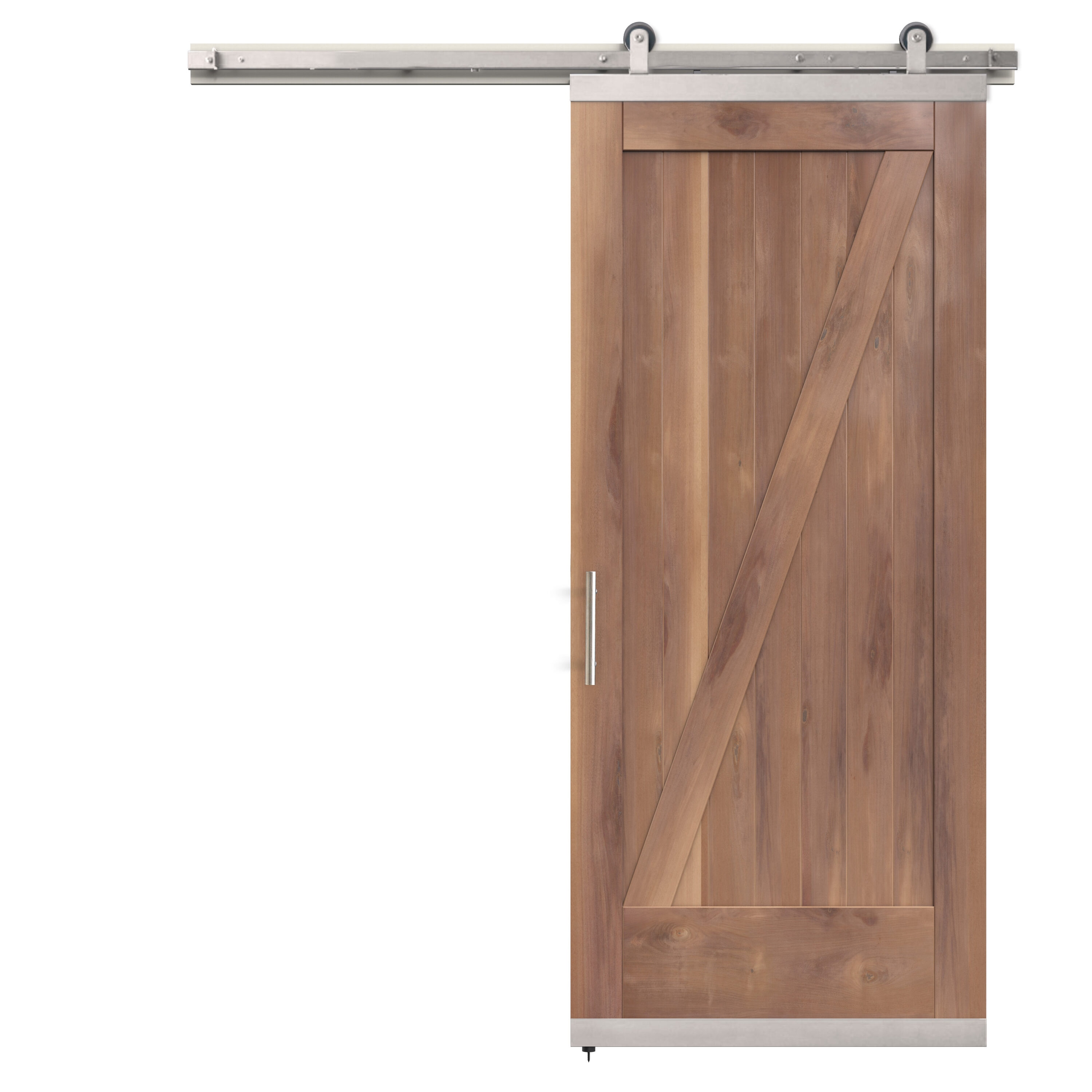 JELD-WEN LOWOLJW248800142 36-in x 96-in Clear Z-frame Walnut Wood Solid core Single Barn Door (Hardware Included)