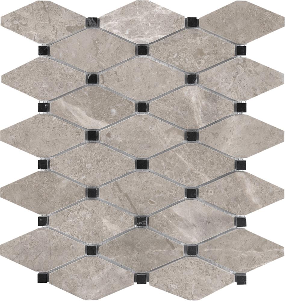 Anatolia Tile Ritz Gray 12 In X 12 In Polished Natural Stone Marble Diamond Mosaic Tile At