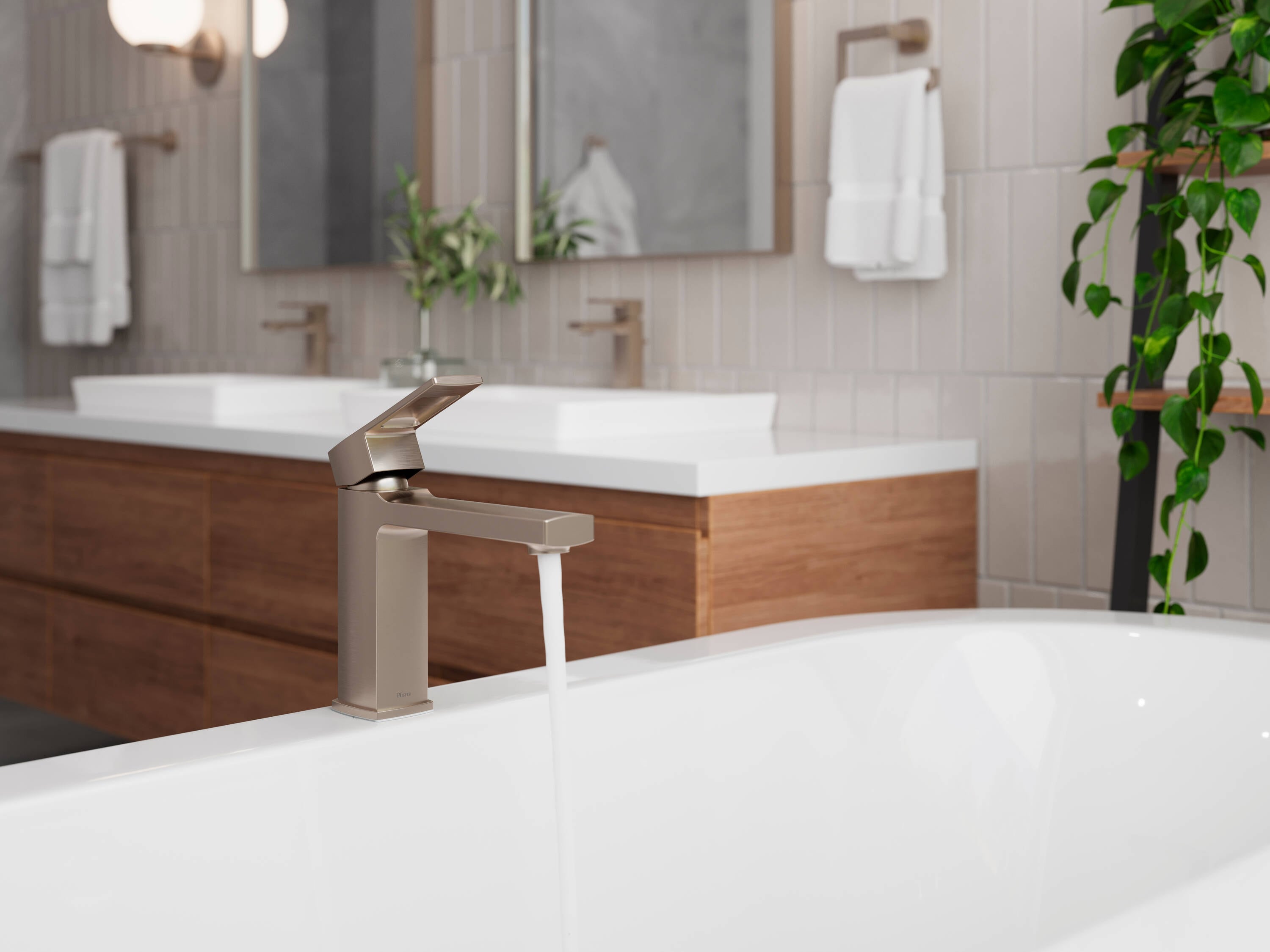 Deckard Brushed Nickel Single Handle Roman Tub Faucet