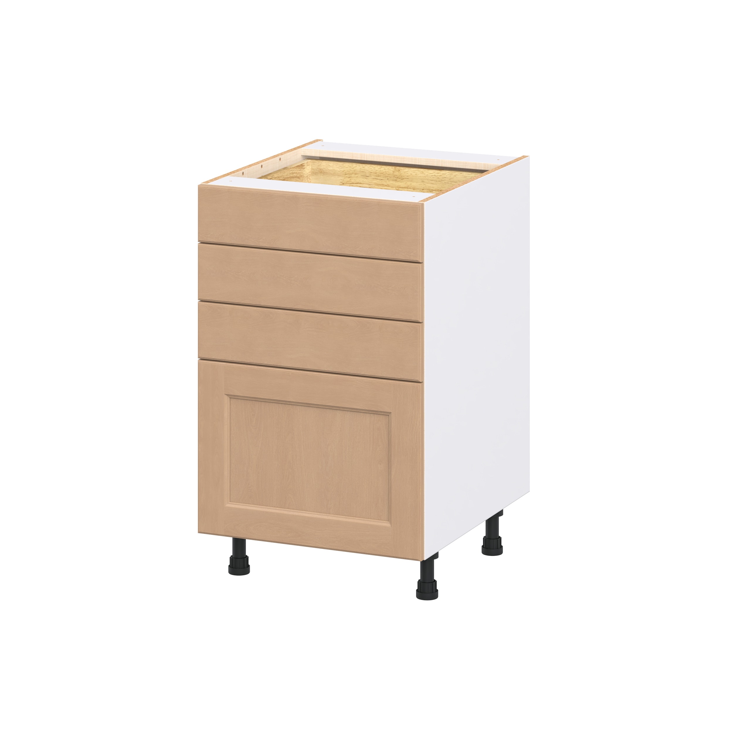 Hugo&Borg Raleigh 21-in W x 34.5-in H x 24.5-in D Sugar Cookie Stained Drawer Base Fully Assembled Cabinet Flat Panel Shaker