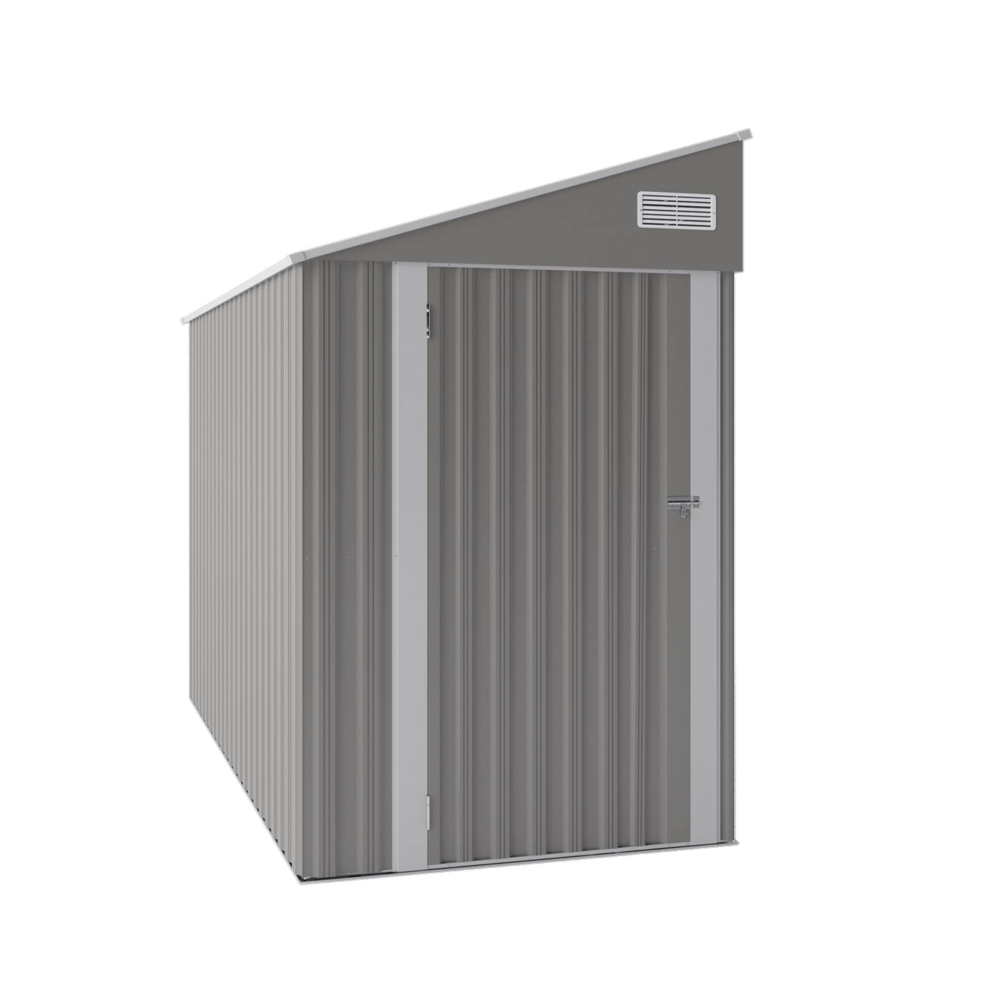 WELLFOR GIZHE080BN 8-ft x 4-ft GZ Outdoor Tool Galvanized iron Storage Shed
