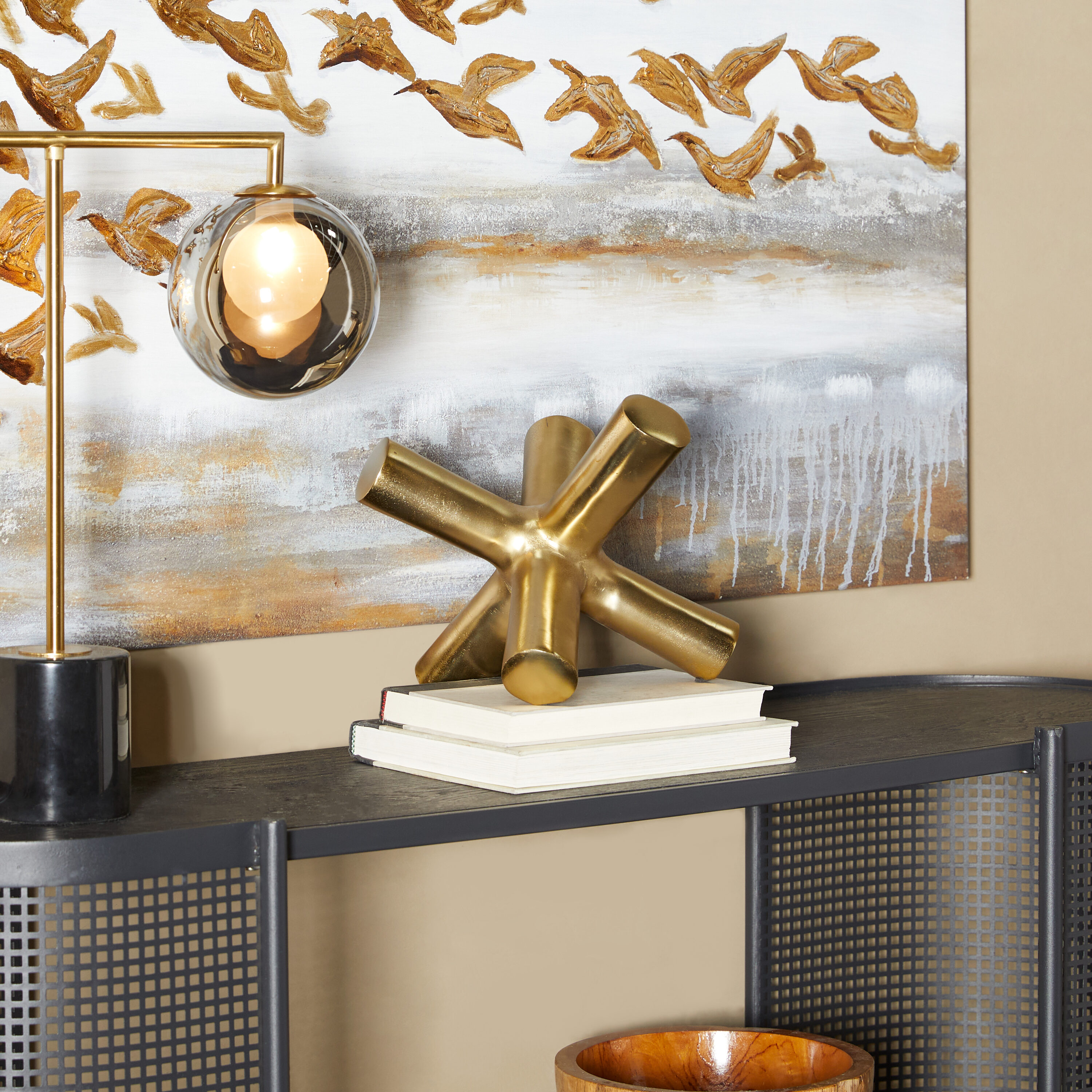 Grayson Lane 820942 Gold Aluminum Modern Sculpture
