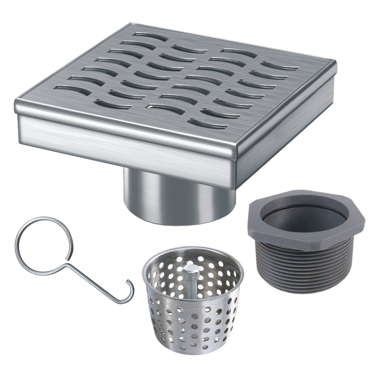 Oatey 4-in Screw-Rite Round Stainless Steel Strainer in the Shower Drains  department at