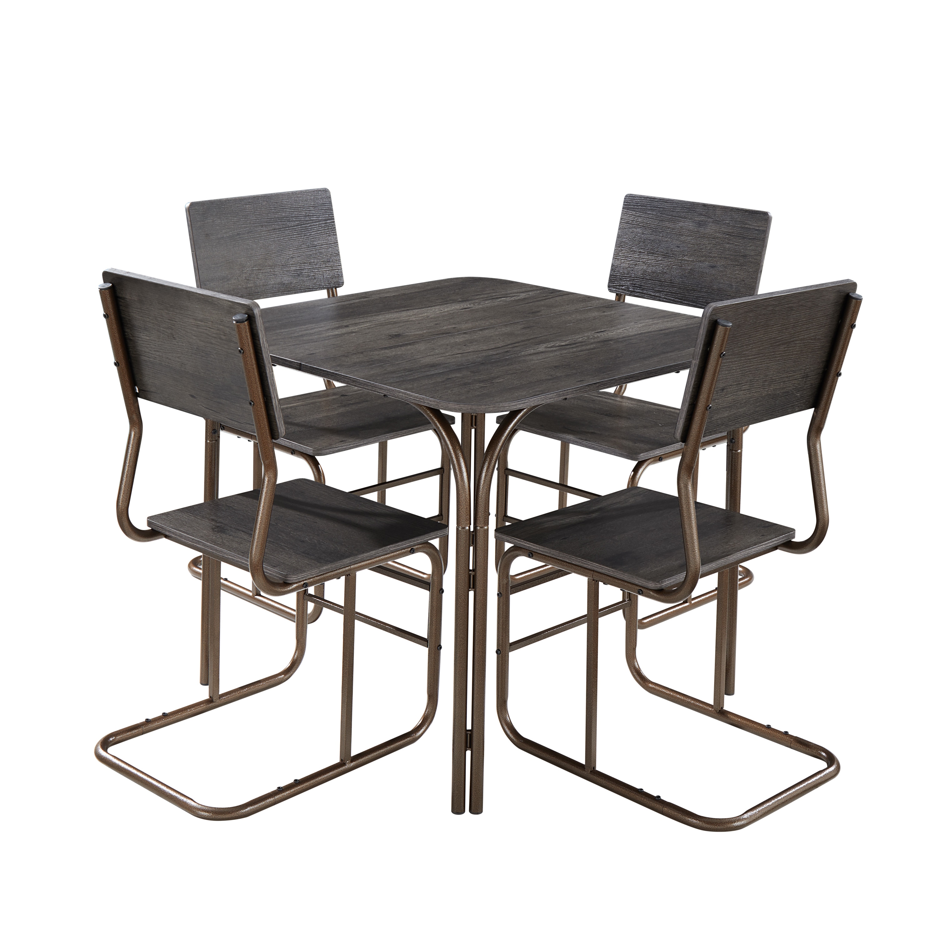 Siavonce XH68772 Grey Contemporary/Modern Dining Room Set with Square Table ( Seats 4 )