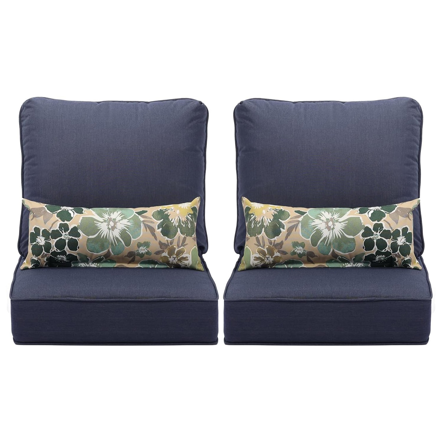 Aoodor A051-PDEDE 24-in x 22-in 6 -Piece Dark Blue Deep seat patio chair cushion