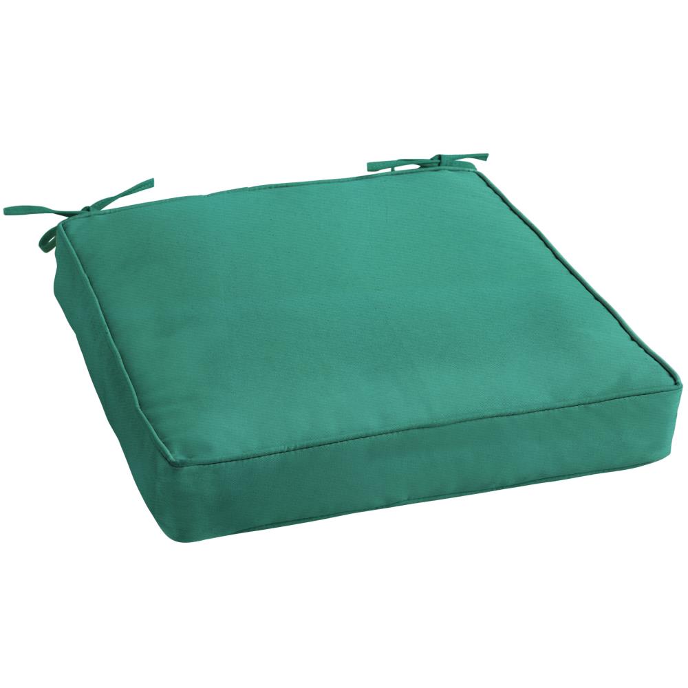 Mozaic Company LW230001SC Sunbrella 19-in x 19-in Canvas Teal Patio chair cushion