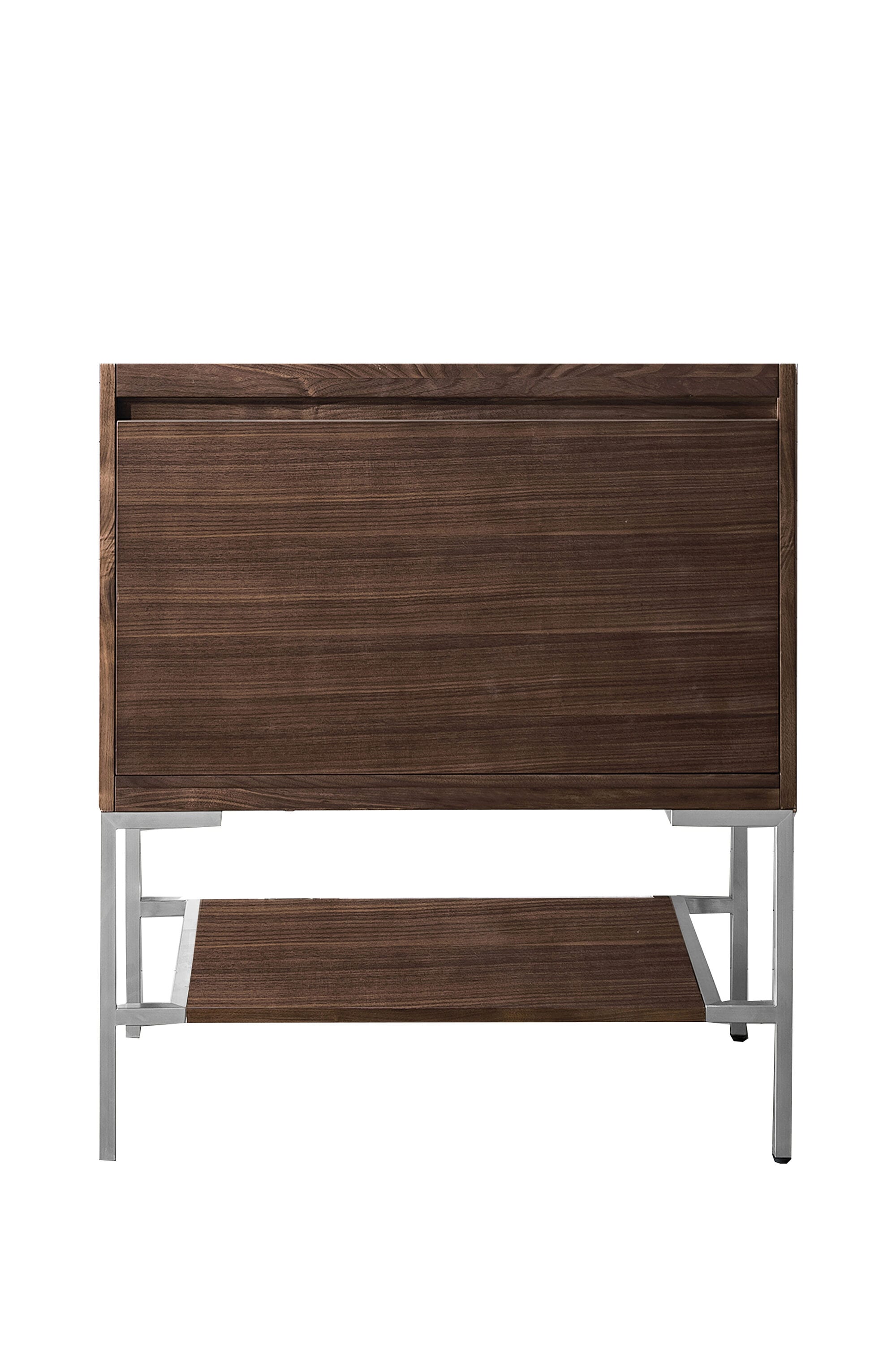 James Martin Vanities 805-V31.5-WLT-BNK Mantova 32-in Mid-Century Walnut Bathroom Vanity Base Cabinet without Top