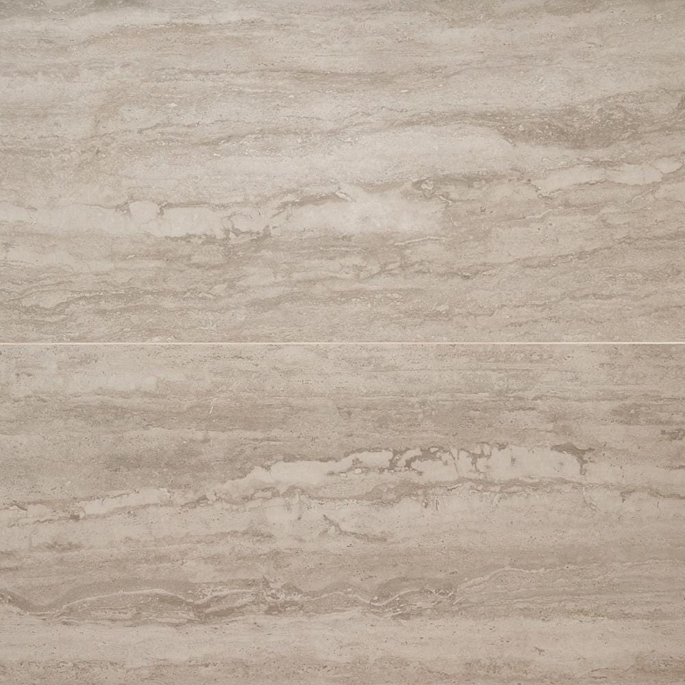 Artmore Tile EXT3RD105691 Primary Travertine Caramel 24-in x 48-in Matte Porcelain Stone look Large format Floor and Wall Tile ( 15.49-sq ft Carton