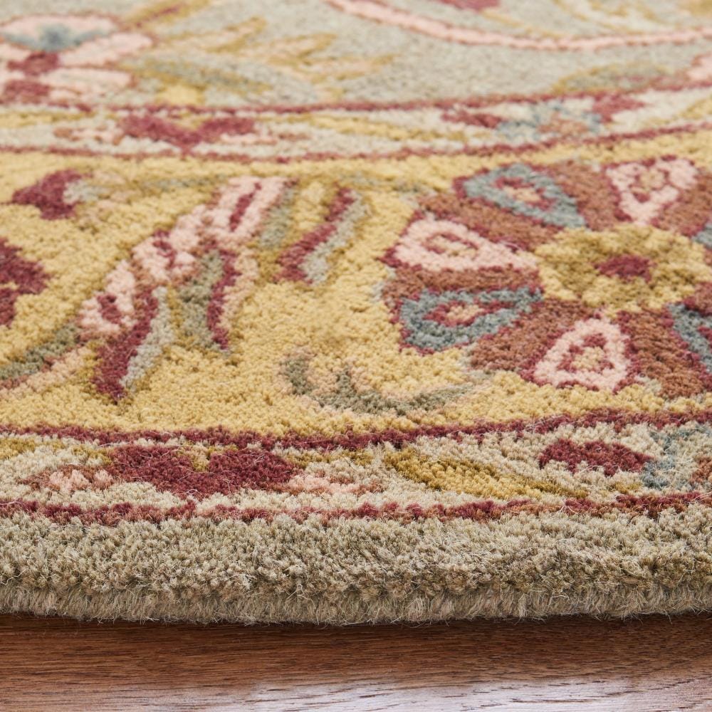 Gray 6' Round Hand-Tufted Wool Area Rug