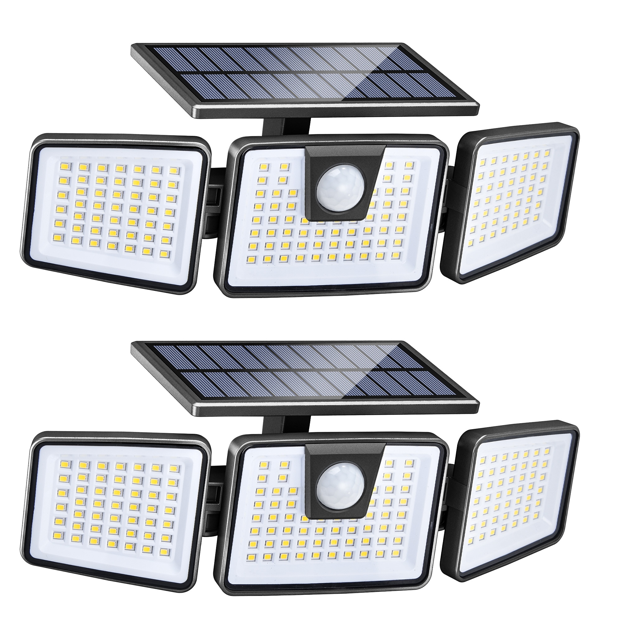 Utilitech 120 -Degree 10.2 -Wattage Equivalent Solar LED Black 3 -Head Motion-Activated Flood Light 2 -Pack 800 -Lumen