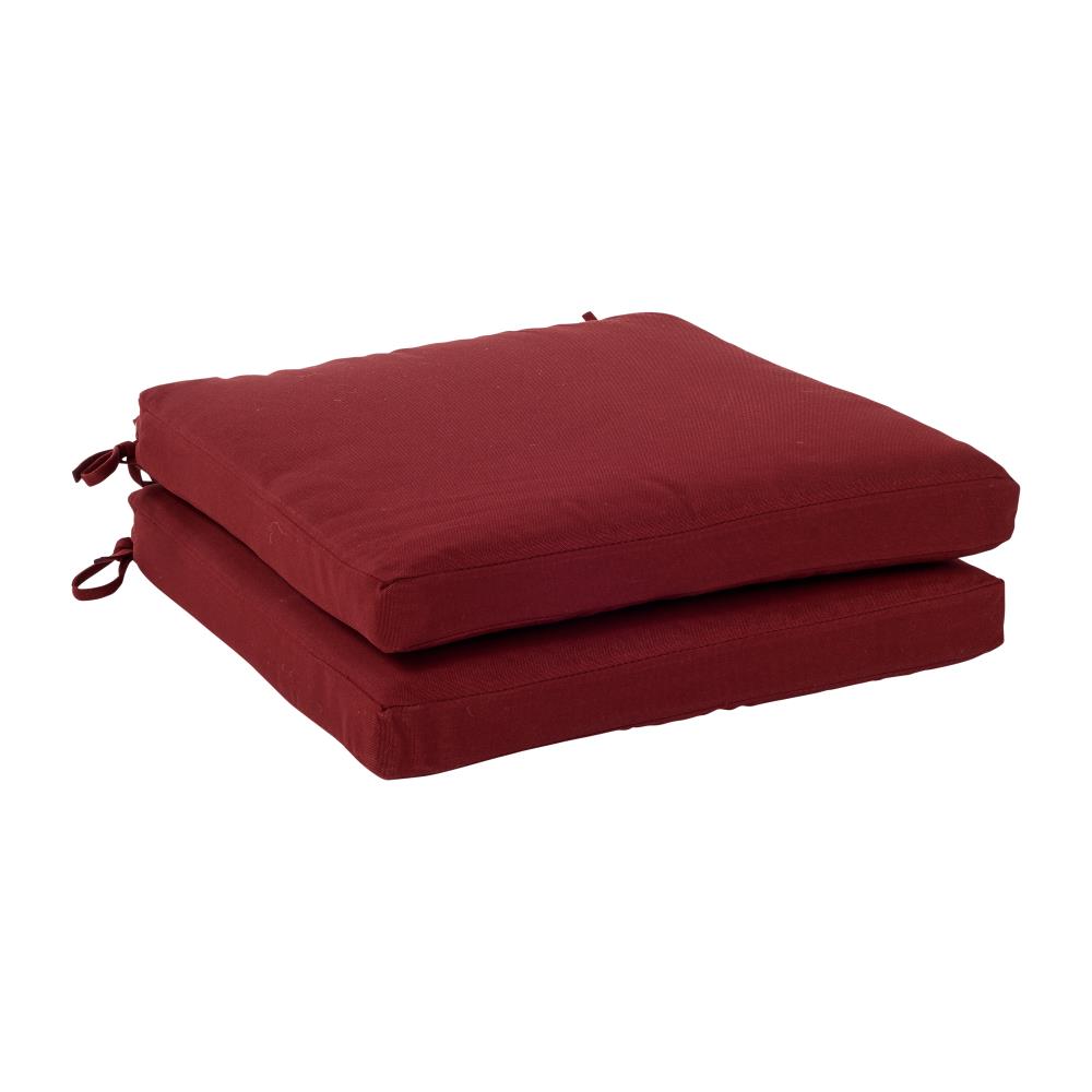 Haven Way 18-in x 18-in 2-Piece Red Patio Chair Cushion in the Patio ...