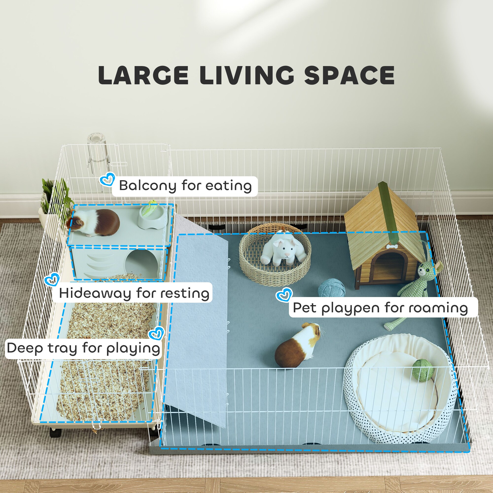 PawHut D51-478V01WT Dog-Houses - View #7