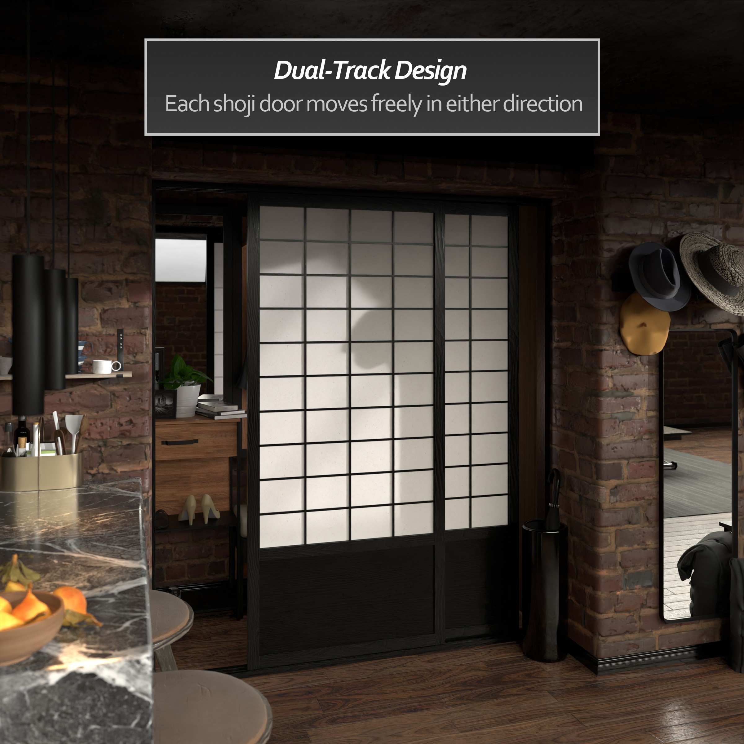 Red Lantern DOOR-DBLS-BLK Bifold-Sliding-Closet-Doors - View #7