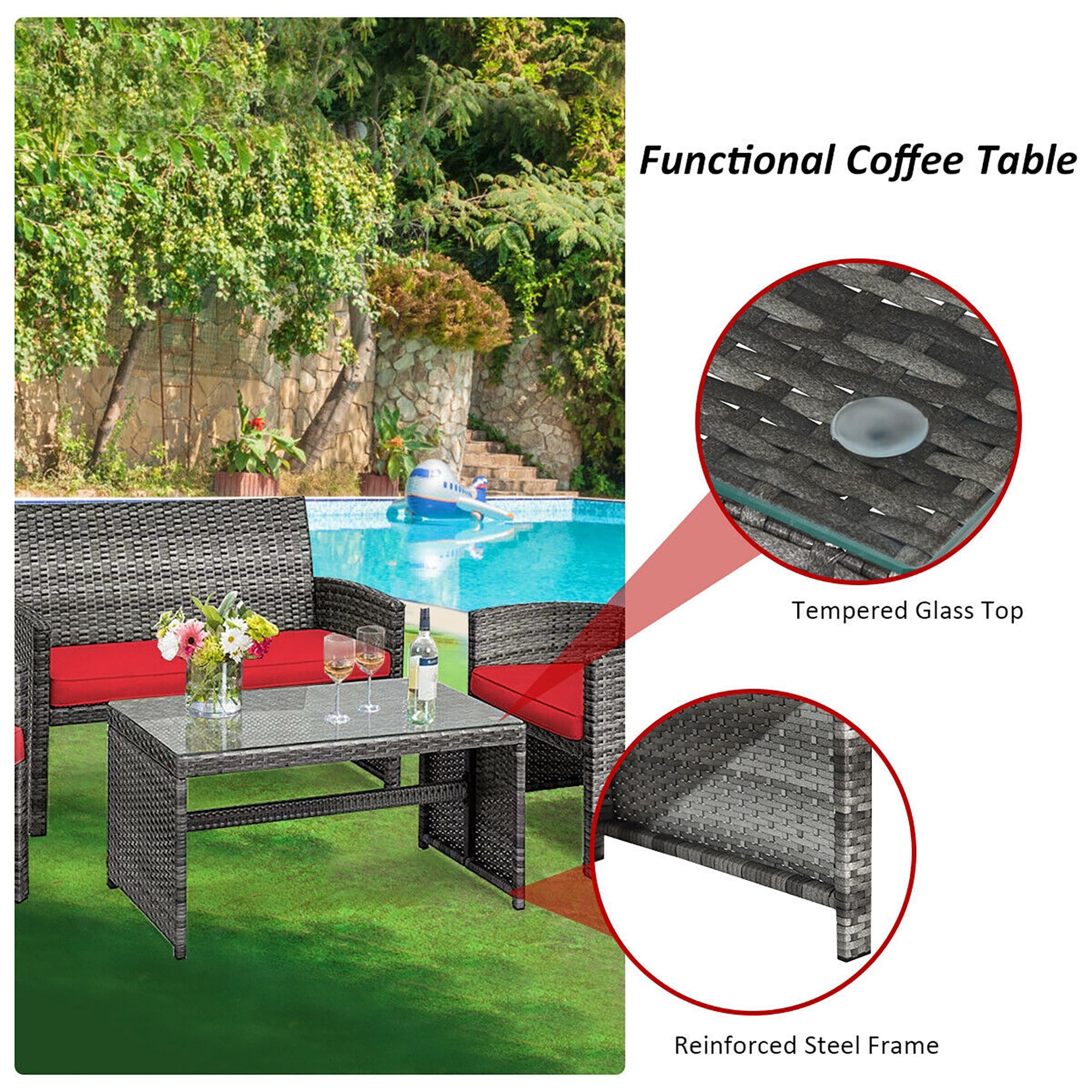 Forclover ALLC-21BK Patio-Conversation-Sets - View #9