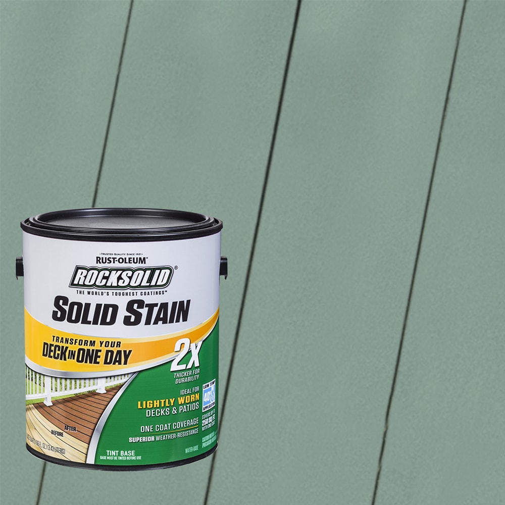 Rust-Oleum 319768T RockSolid 2X Solid Stain Pre-Tinted Moss Solid Exterior Wood Stain and Sealer in One ( 1-gallon )