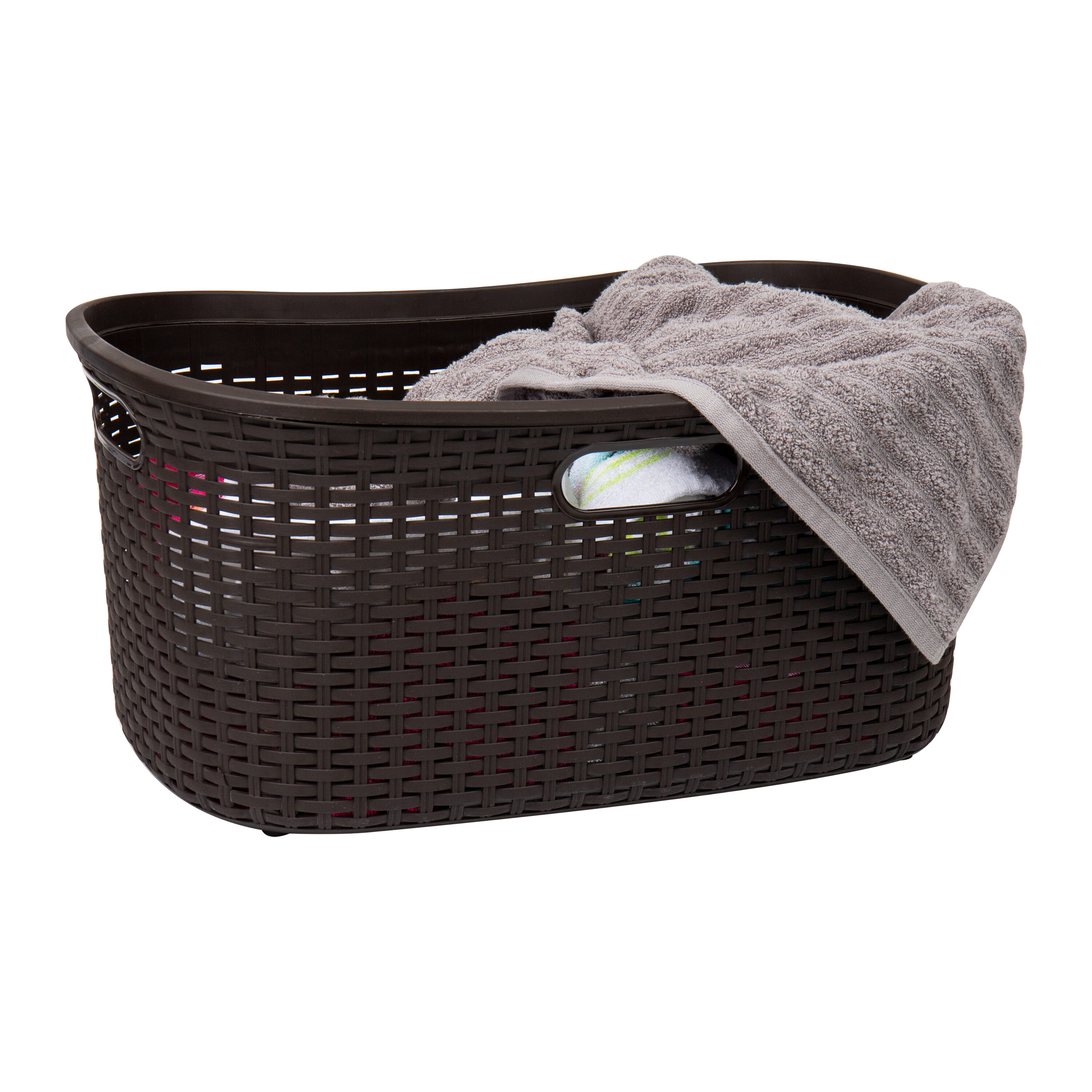 Mind Reader 40LBASK-BRN 40-Liter Brown Plastic Laundry Basket