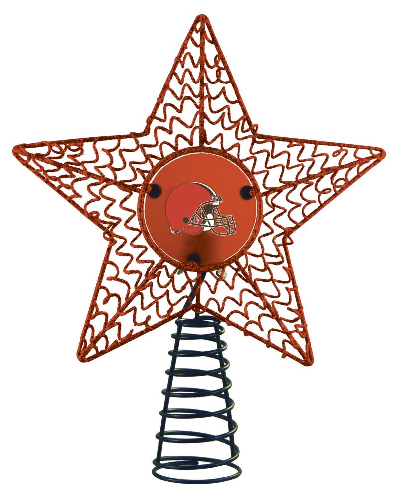The Memory Company NFL-BUF-2652 Cleveland Browns 13-in Star Team White Christmas Tree Topper
