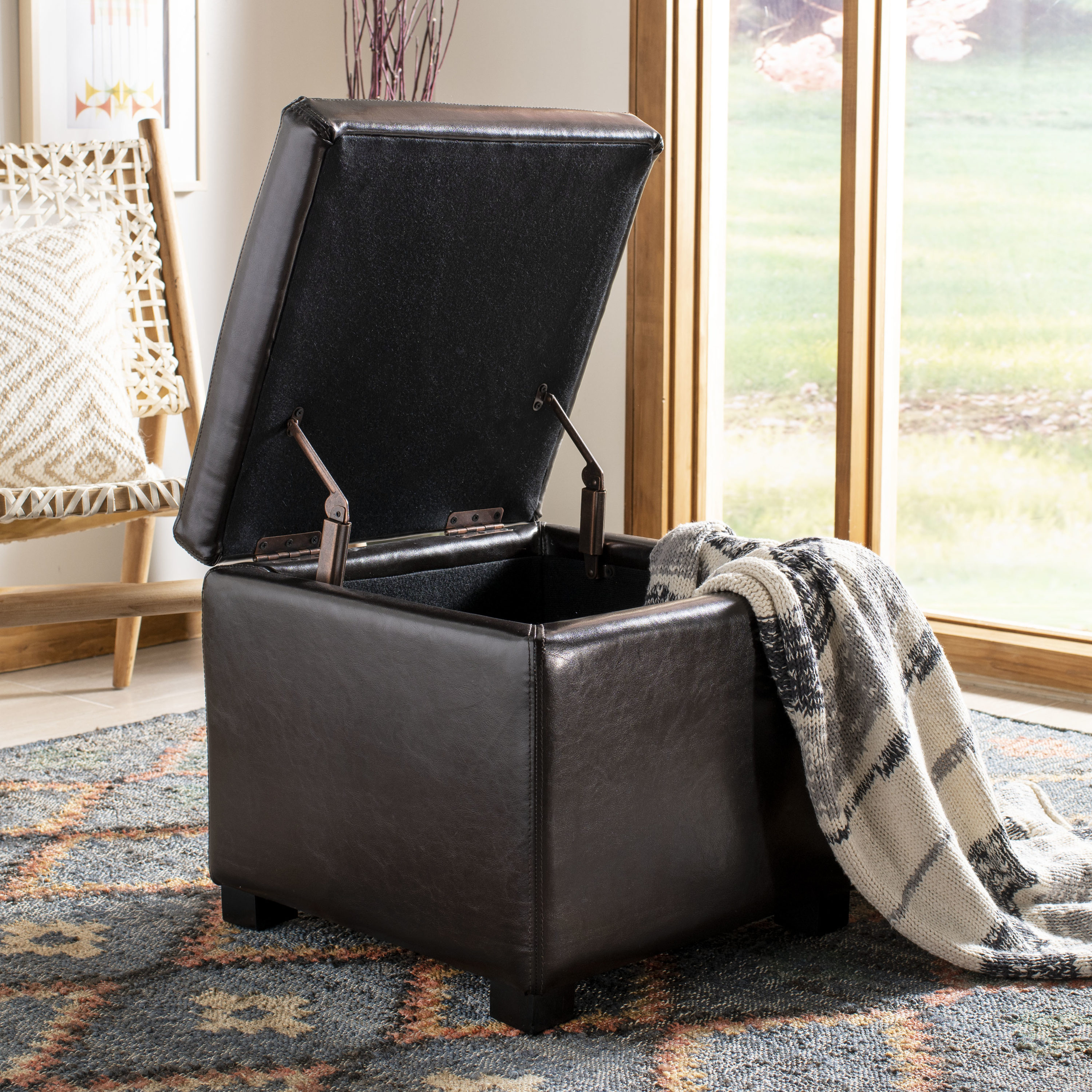 Safavieh HUD4007A Indoor-Ottomans - View #3