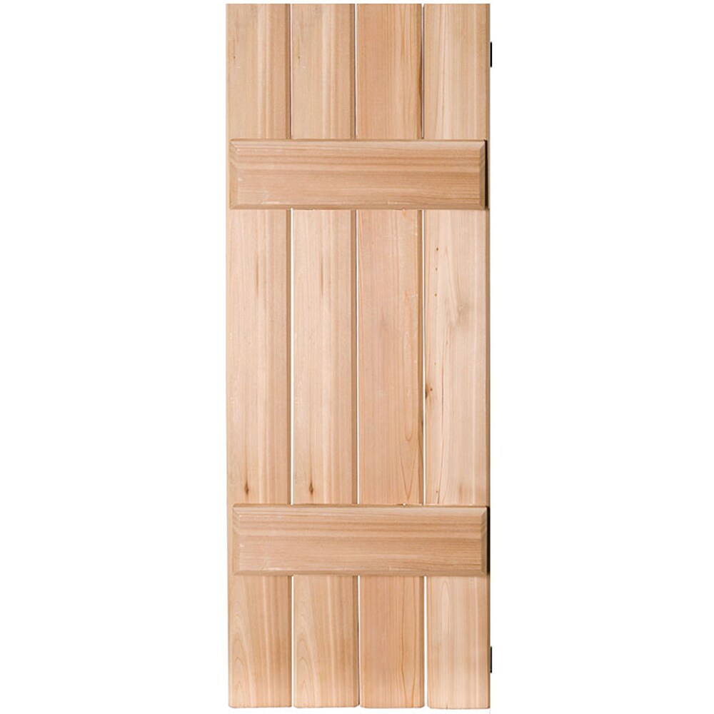 Ekena Millwork RWB15X079UNW 15-in W x 79-in H Unfinished Paintable/Stainable Board and batten Wood Exterior Shutters ( 2 -Pack )