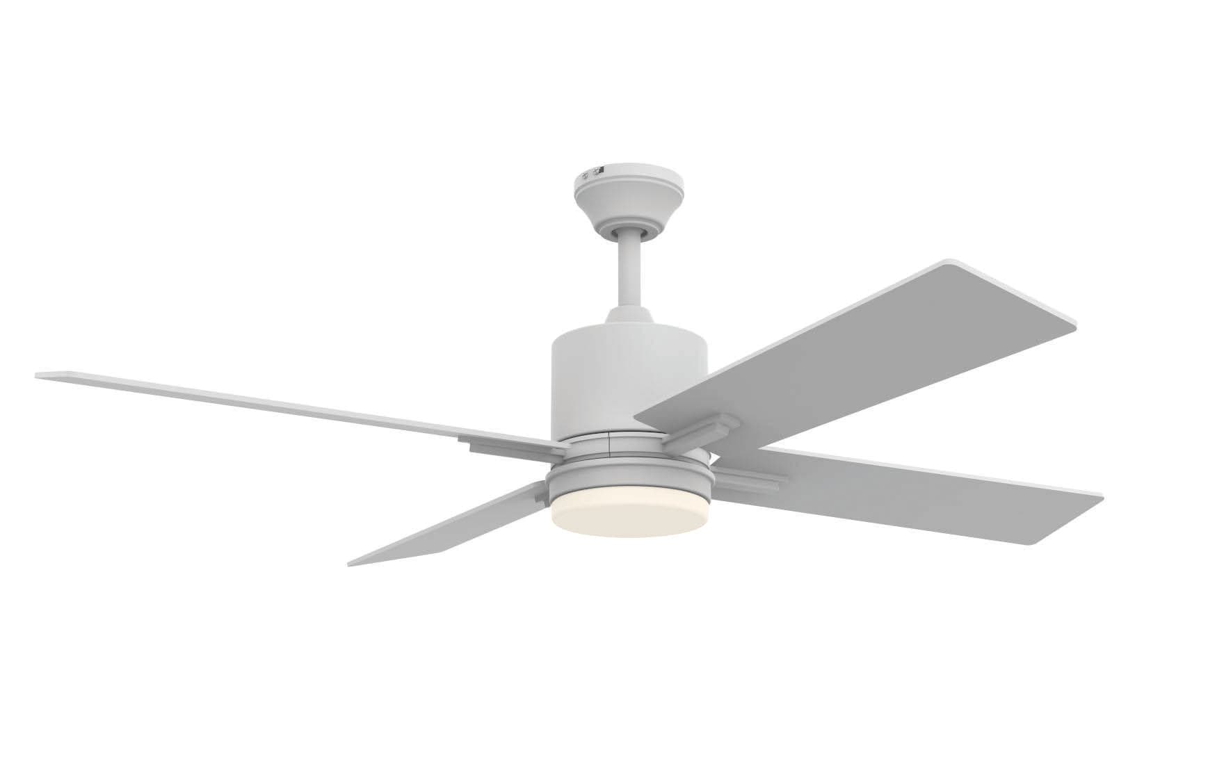 Craftmade TEA52W4-UCI Teana 52-in White Integrated LED Indoor Downrod or Flush Mount Ceiling Fan with Light and Remote (4-Blade)